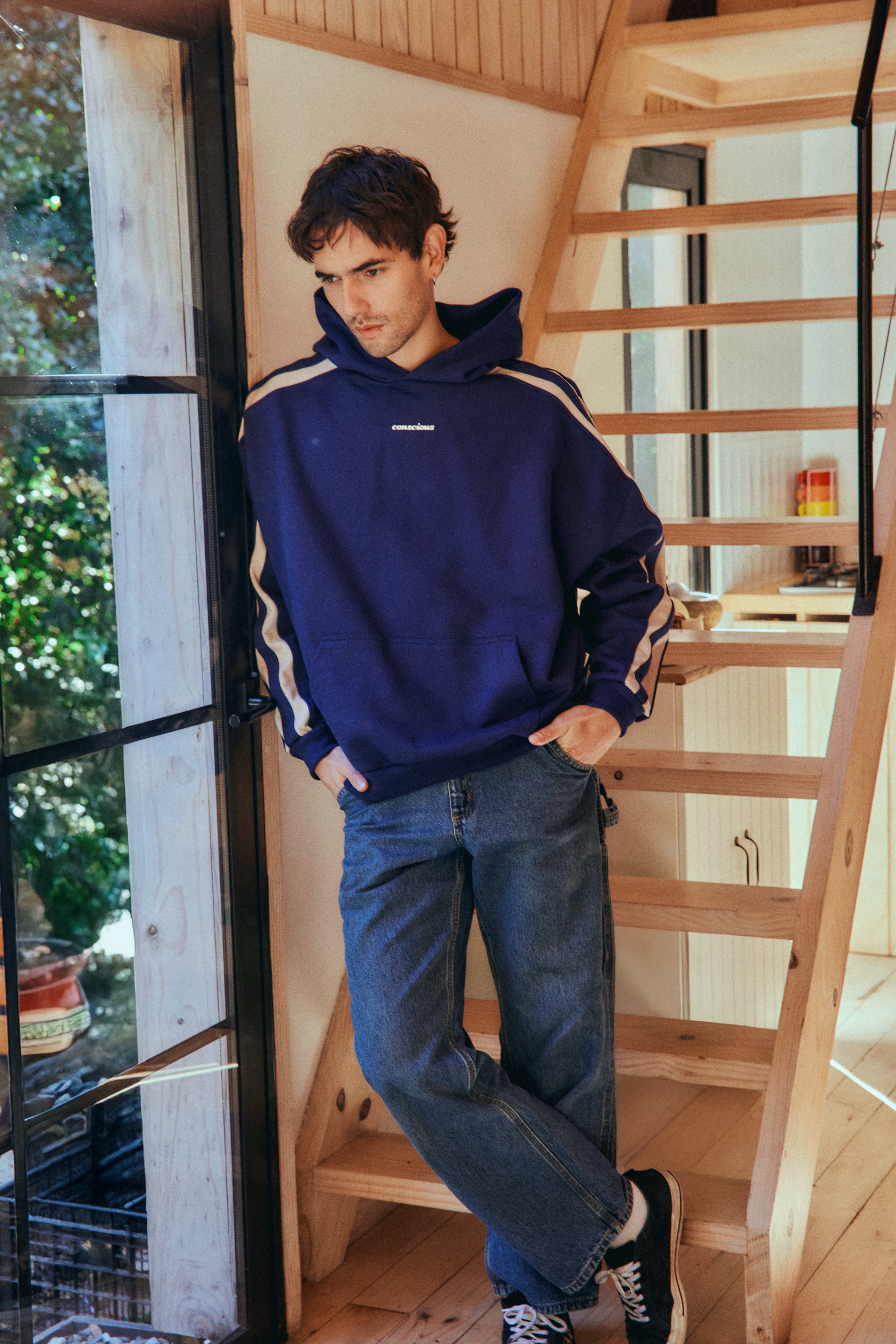 HOODIE CONS STRIPES BLUE
