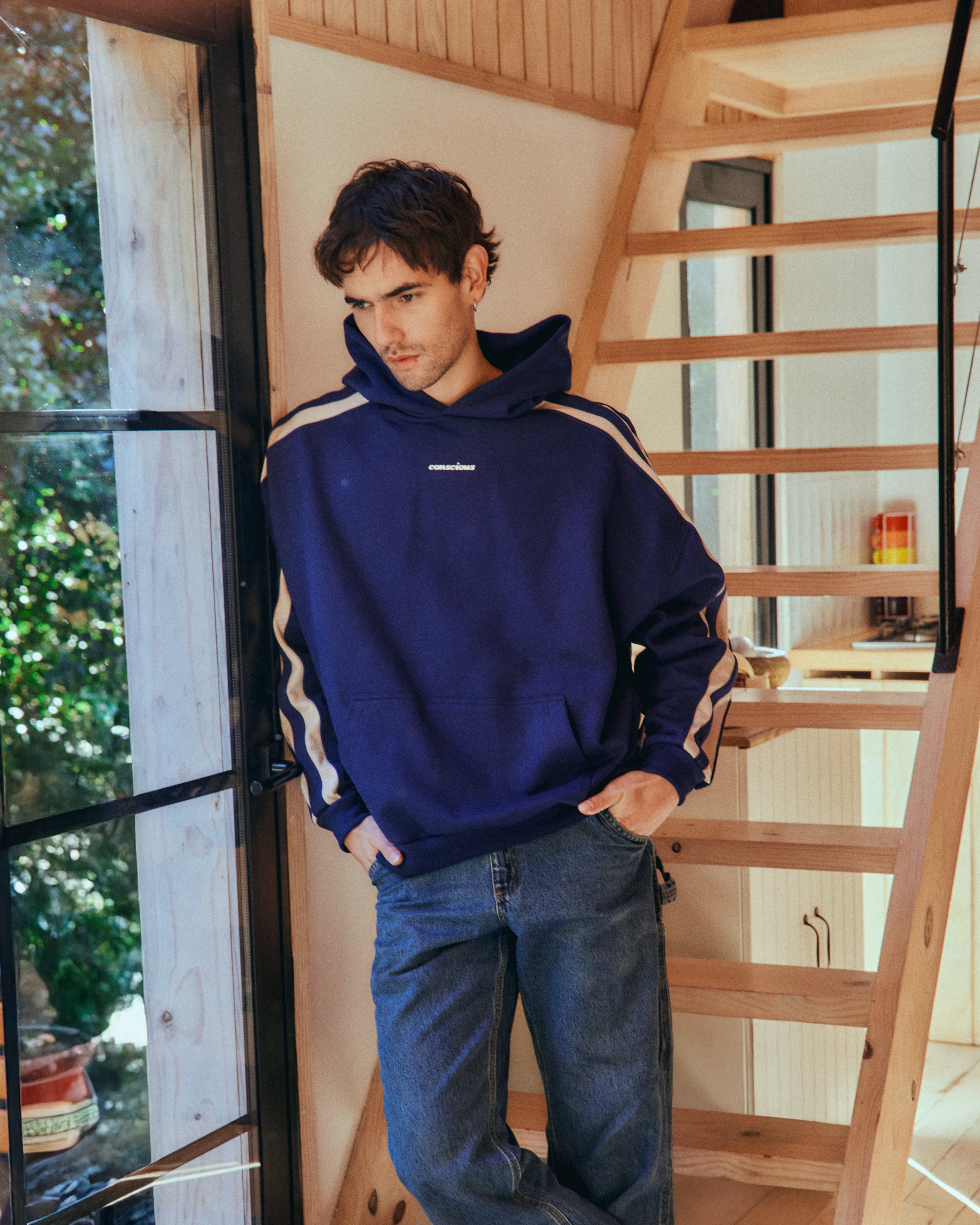 HOODIE CONS STRIPES BLUE