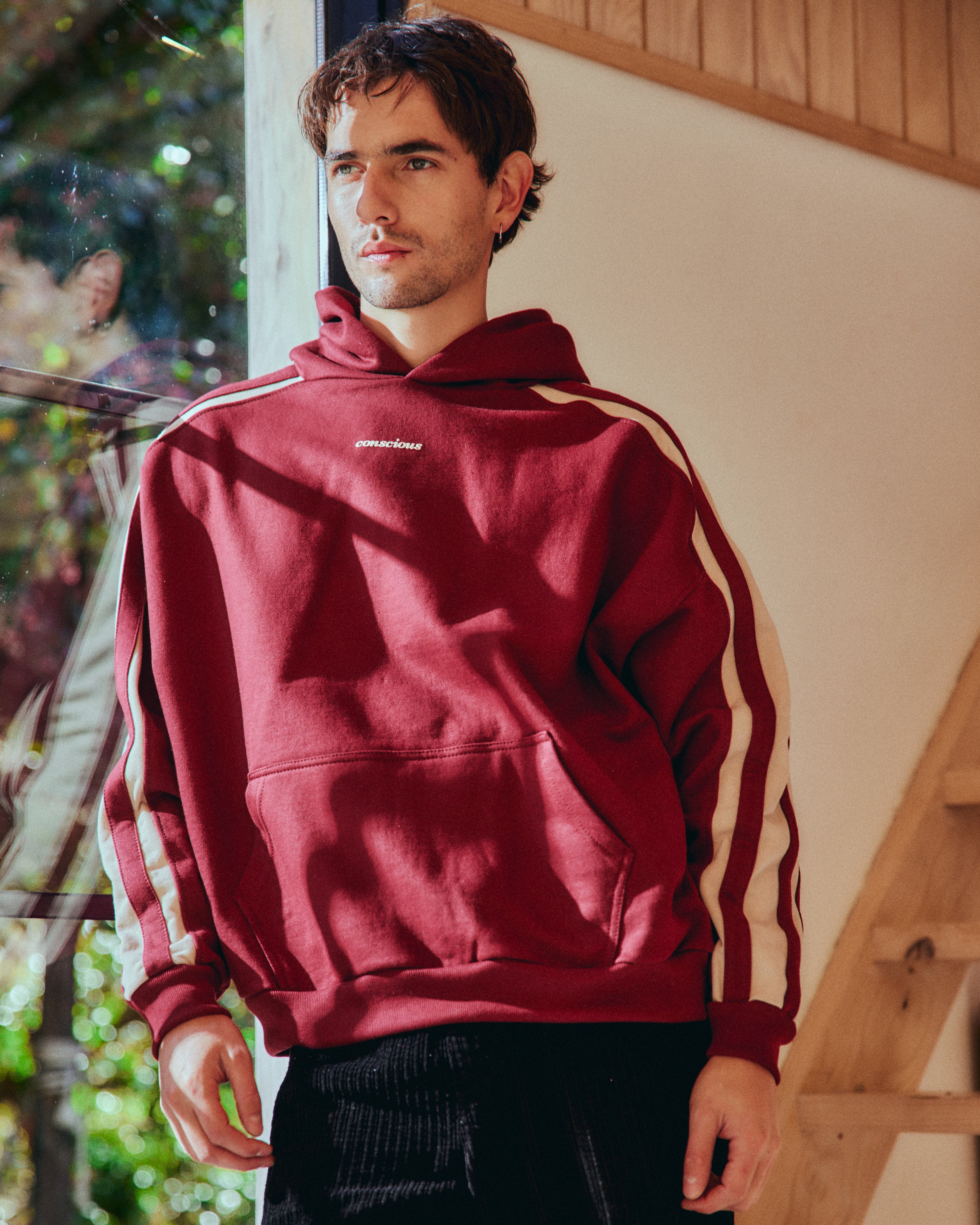 HOODIE CONS STRIPES WINE