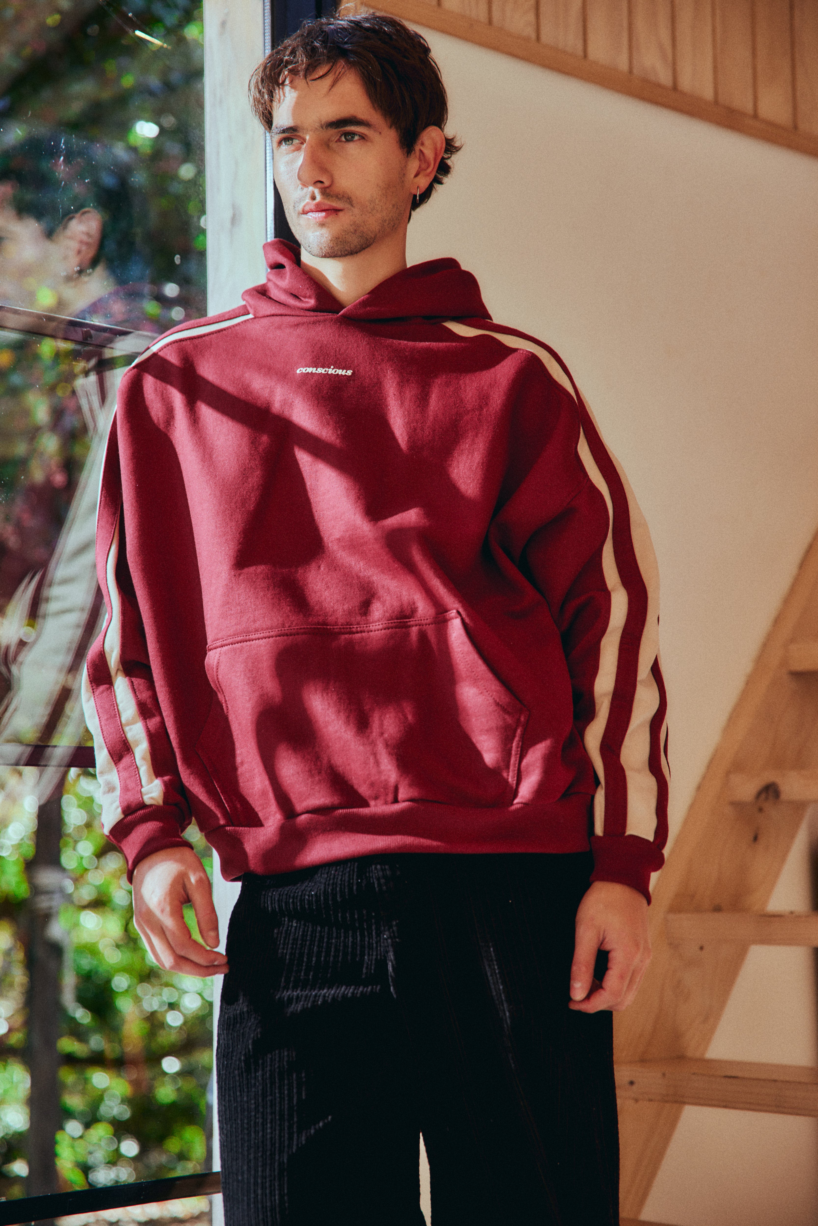 HOODIE CONS STRIPES WINE