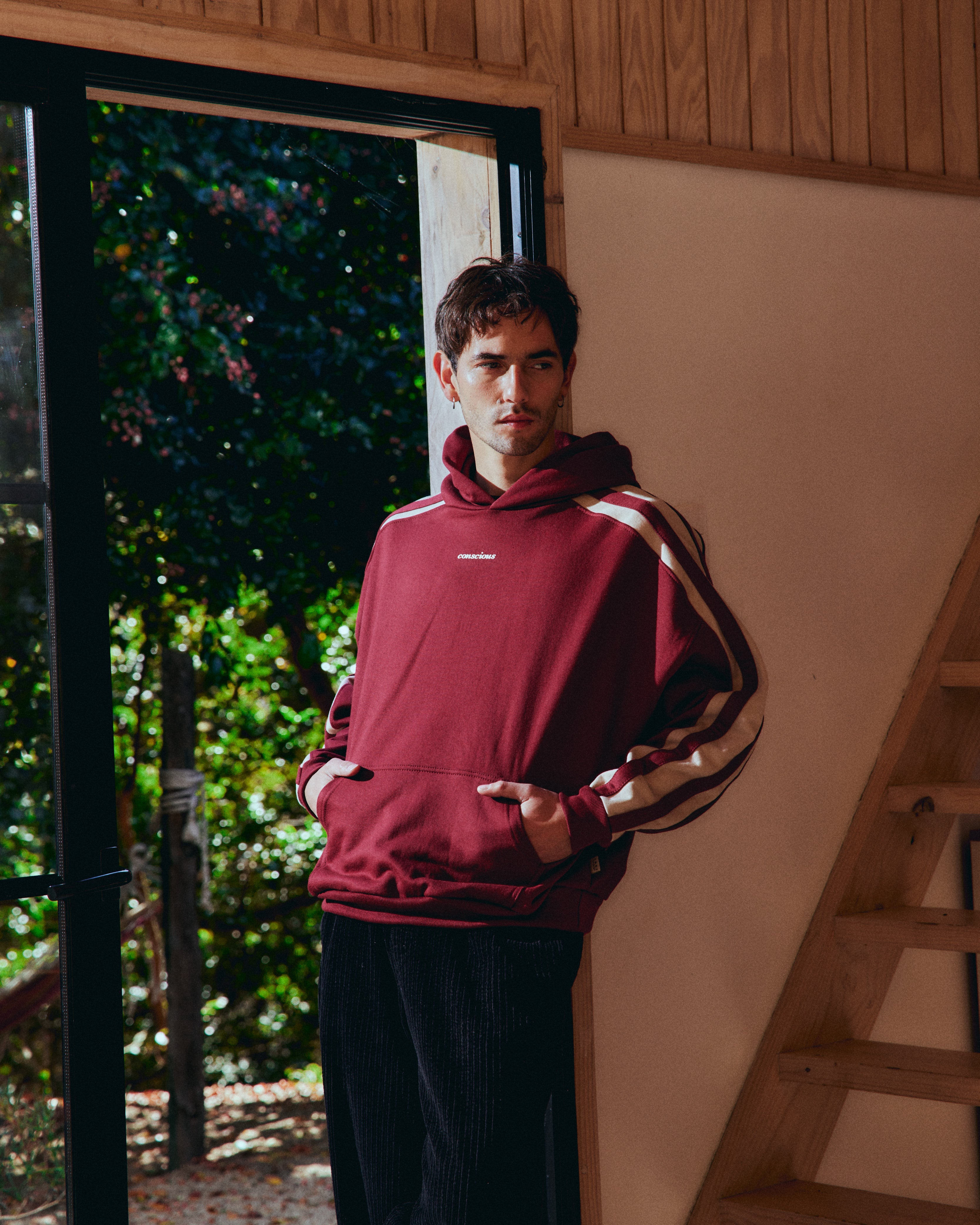 HOODIE CONS STRIPES WINE