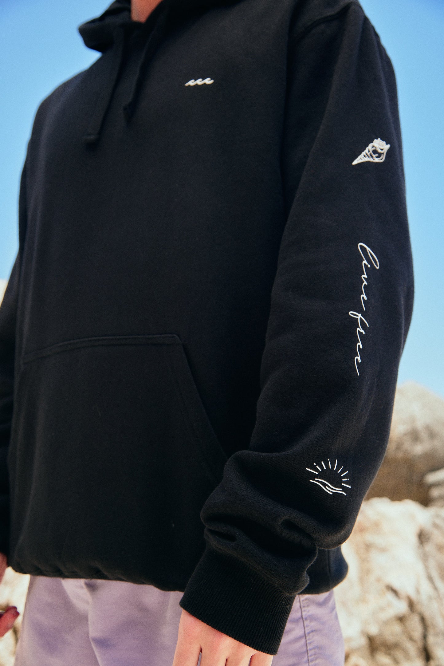 HOODIE SLEEVE BEACH NEGRO ♂