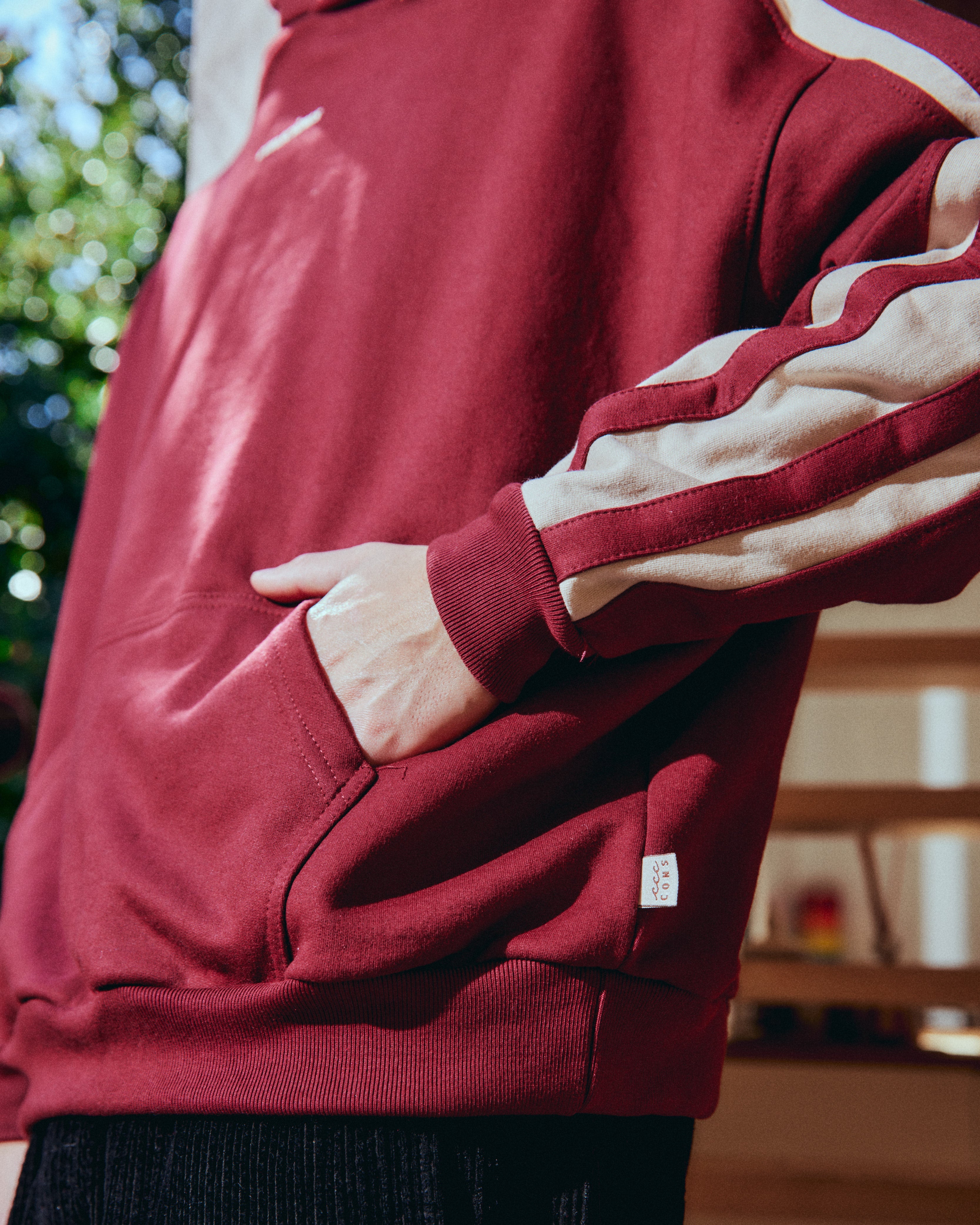 HOODIE CONS STRIPES WINE