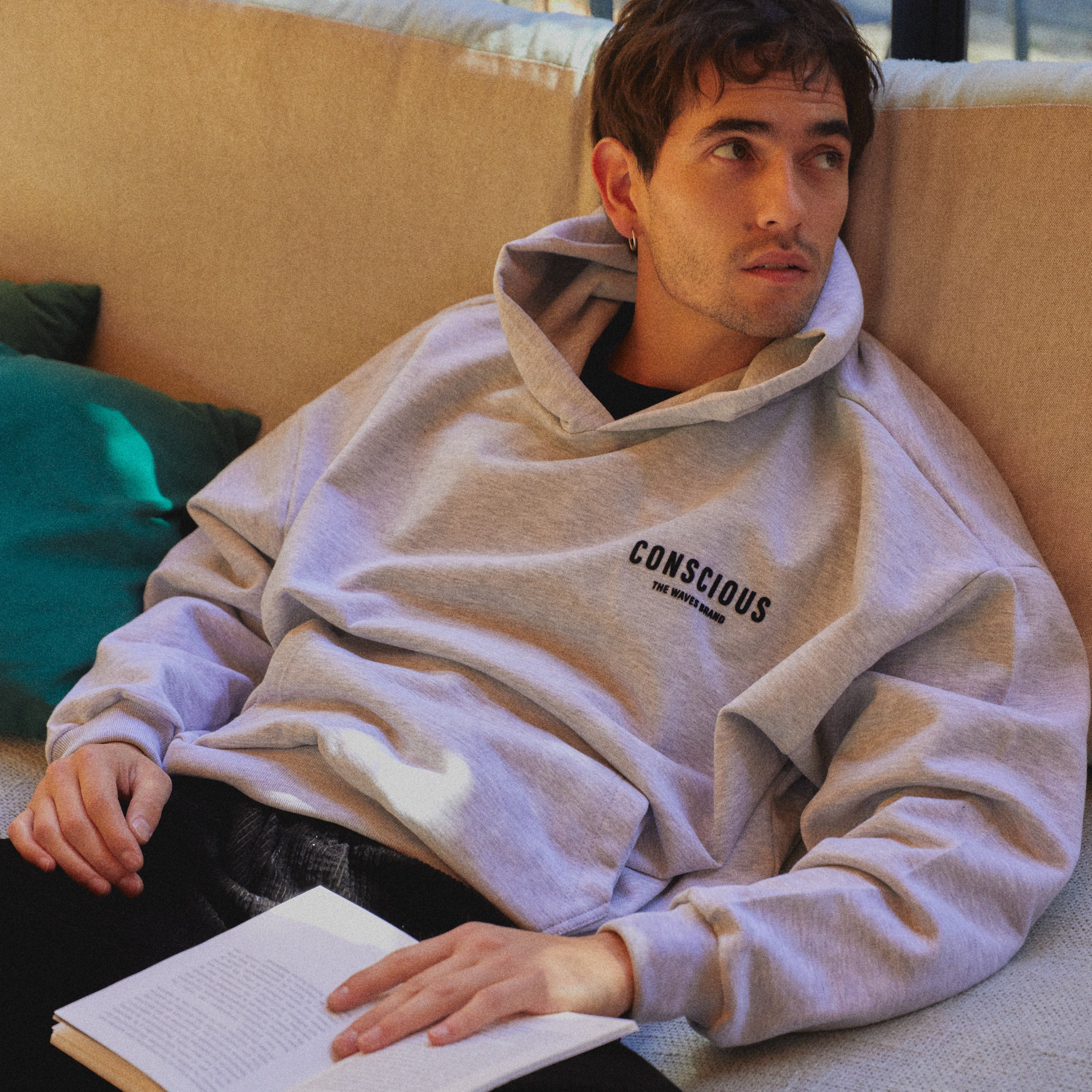 HOODIE BRAND STONE GRAY