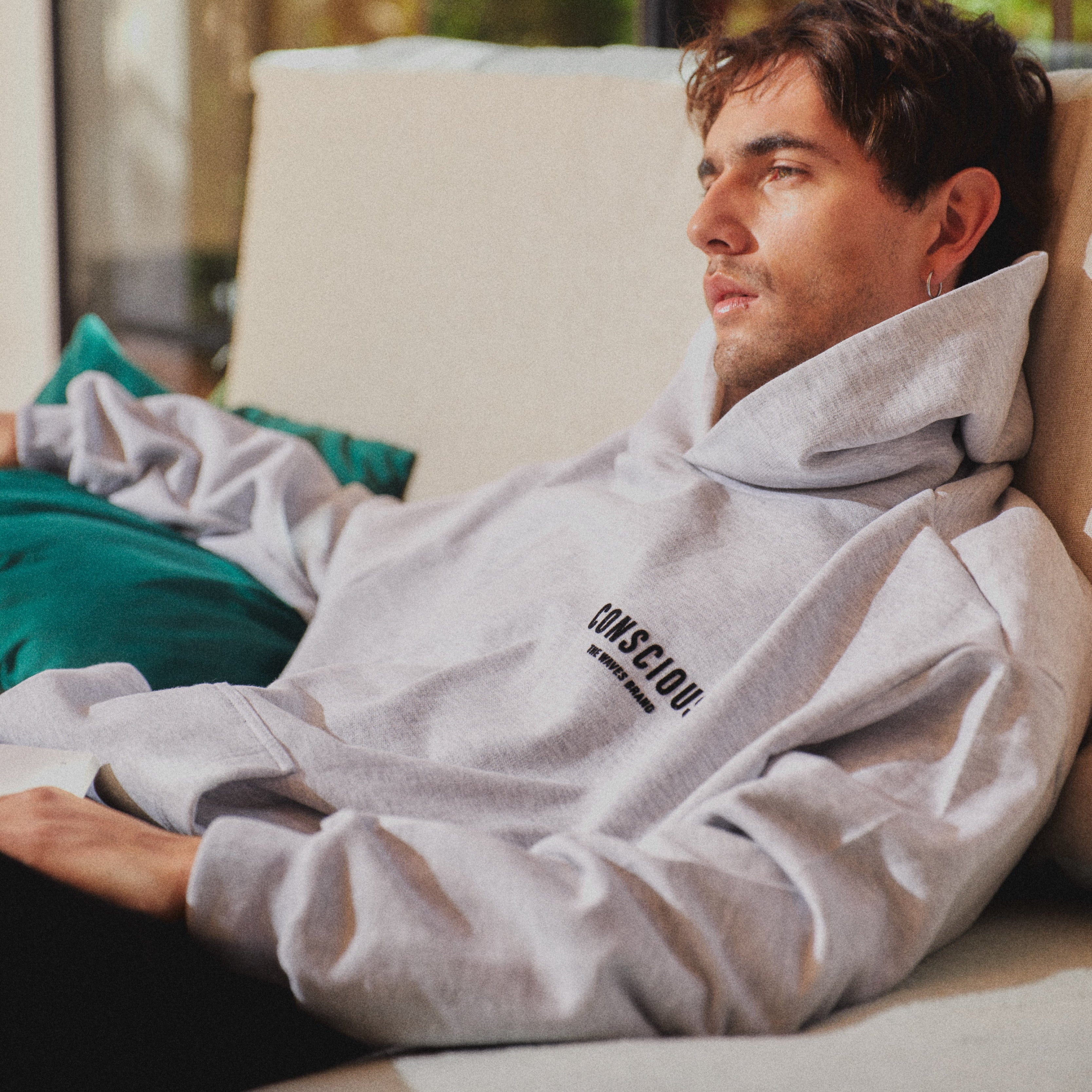 HOODIE BRAND STONE GRAY