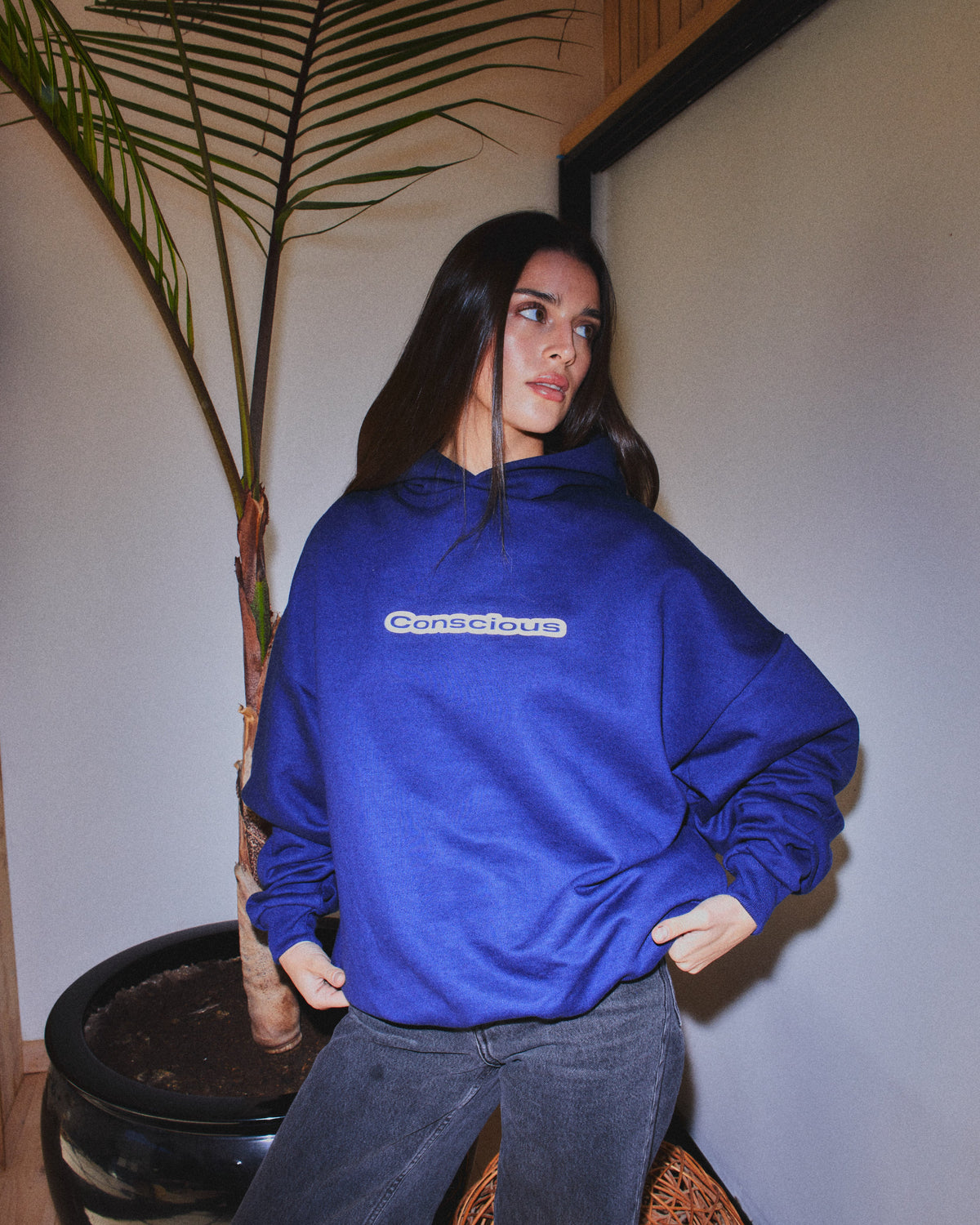 AURA BLUE HIDDEN POCKETS HOODIE