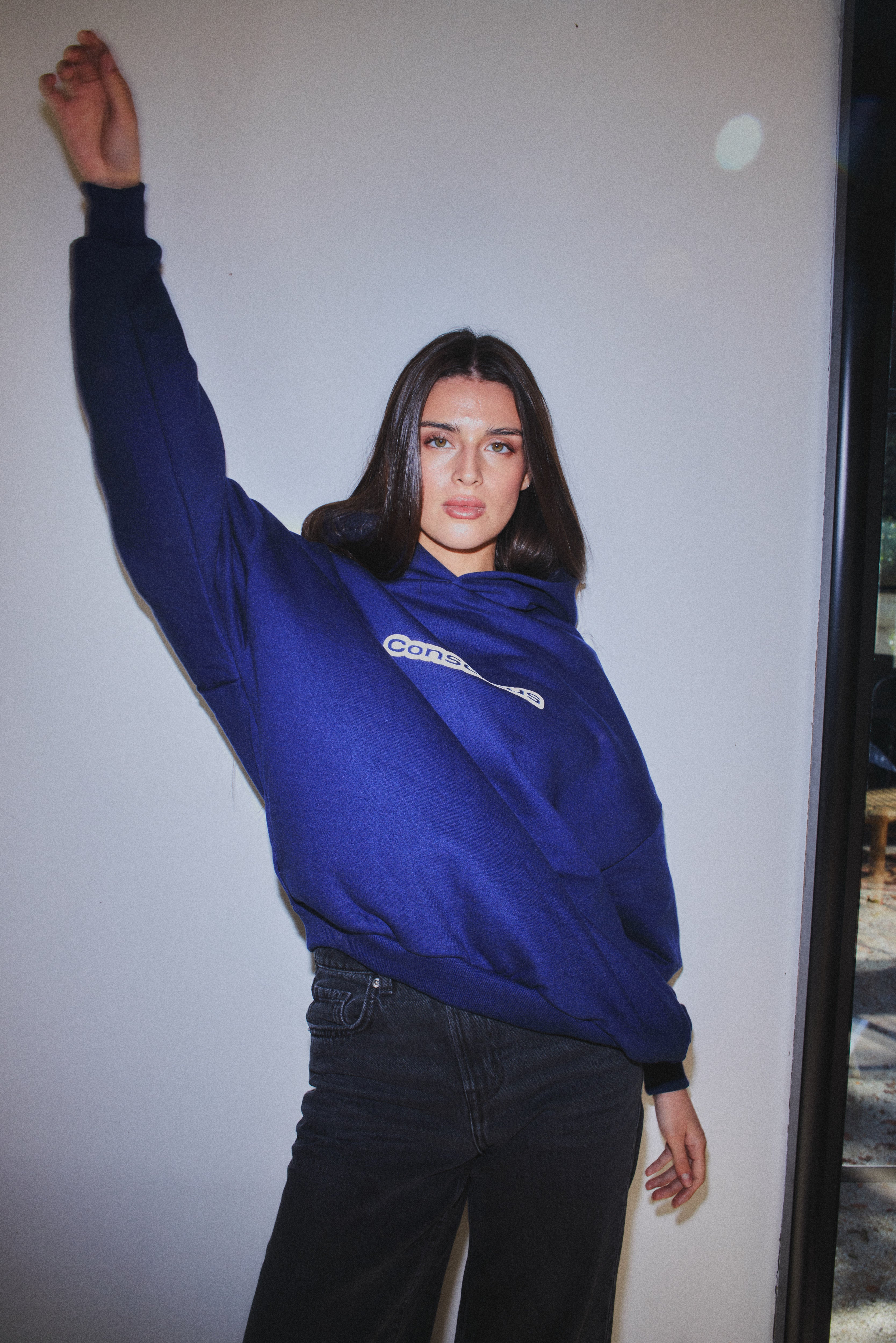 AURA BLUE HIDDEN POCKETS HOODIE