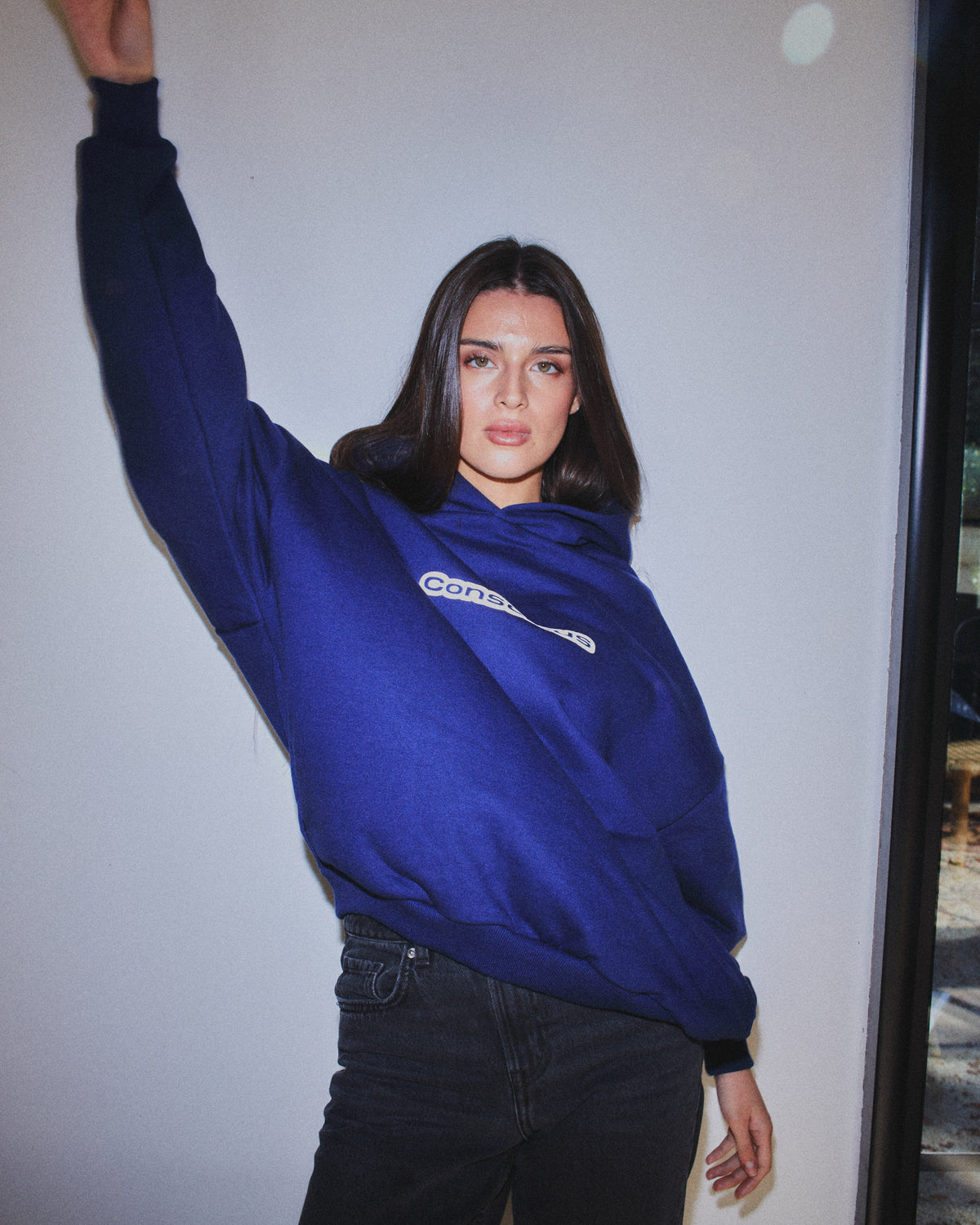 AURA BLUE HIDDEN POCKETS HOODIE
