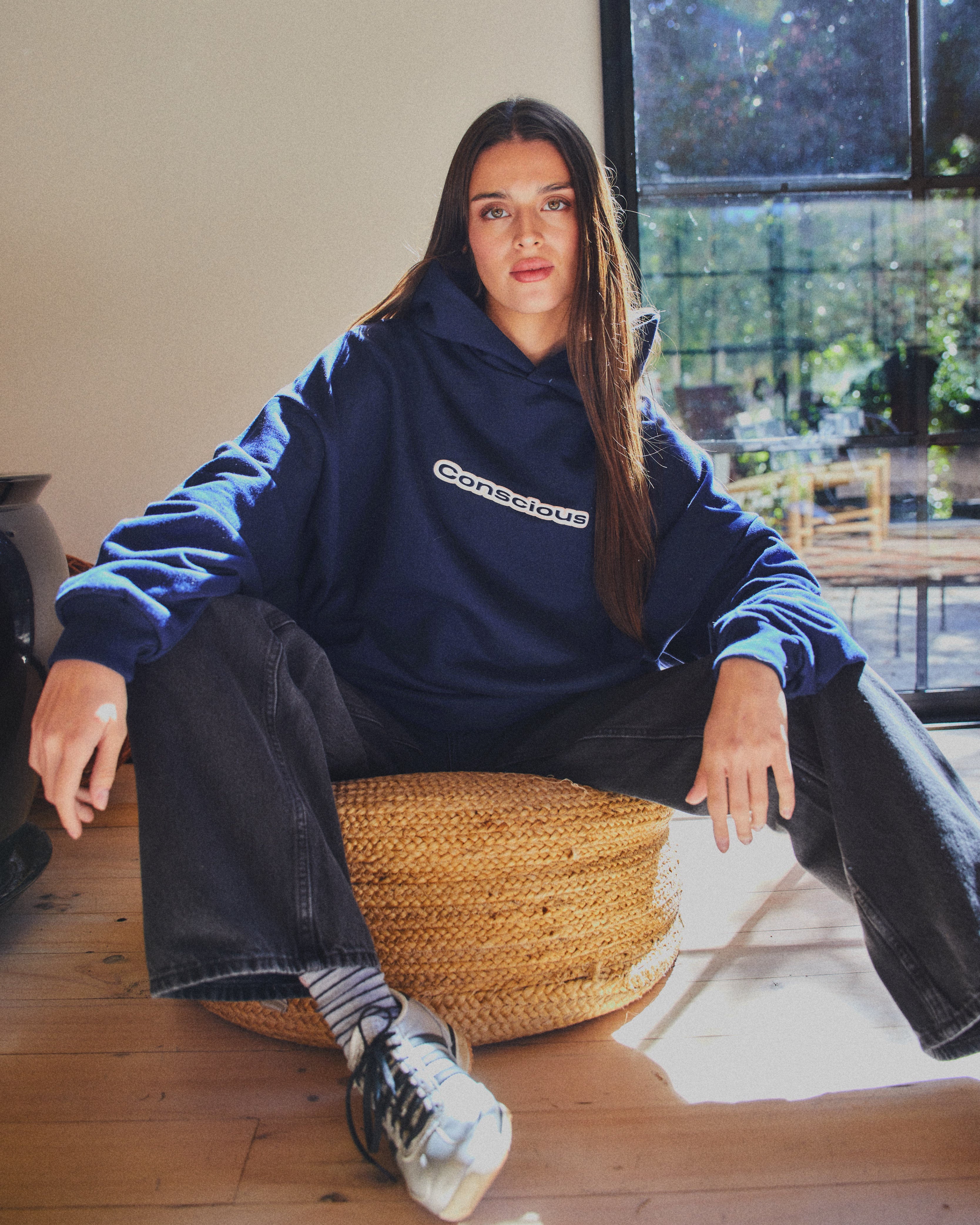 AURA BLUE HIDDEN POCKETS HOODIE