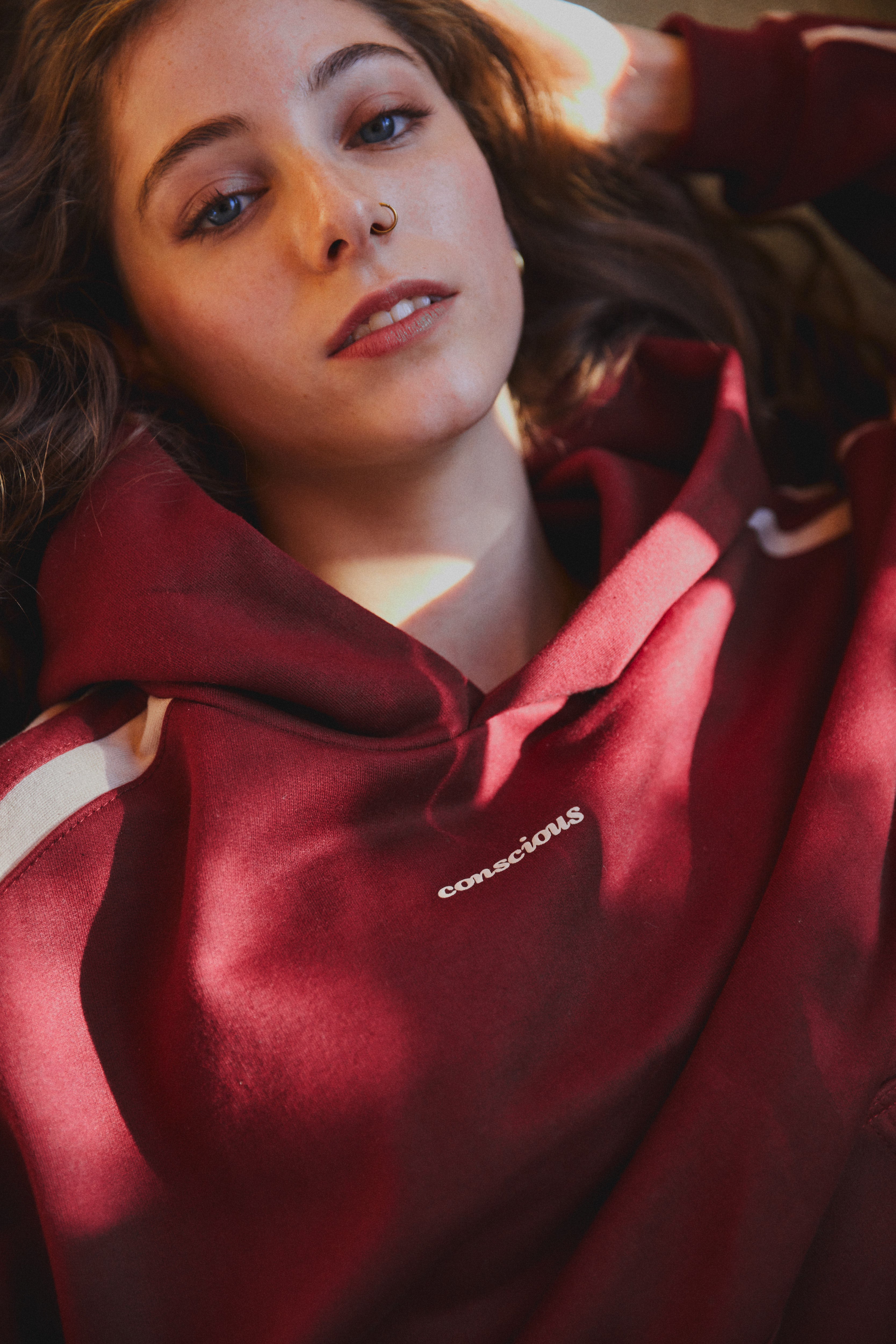 HOODIE CONS STRIPES WINE