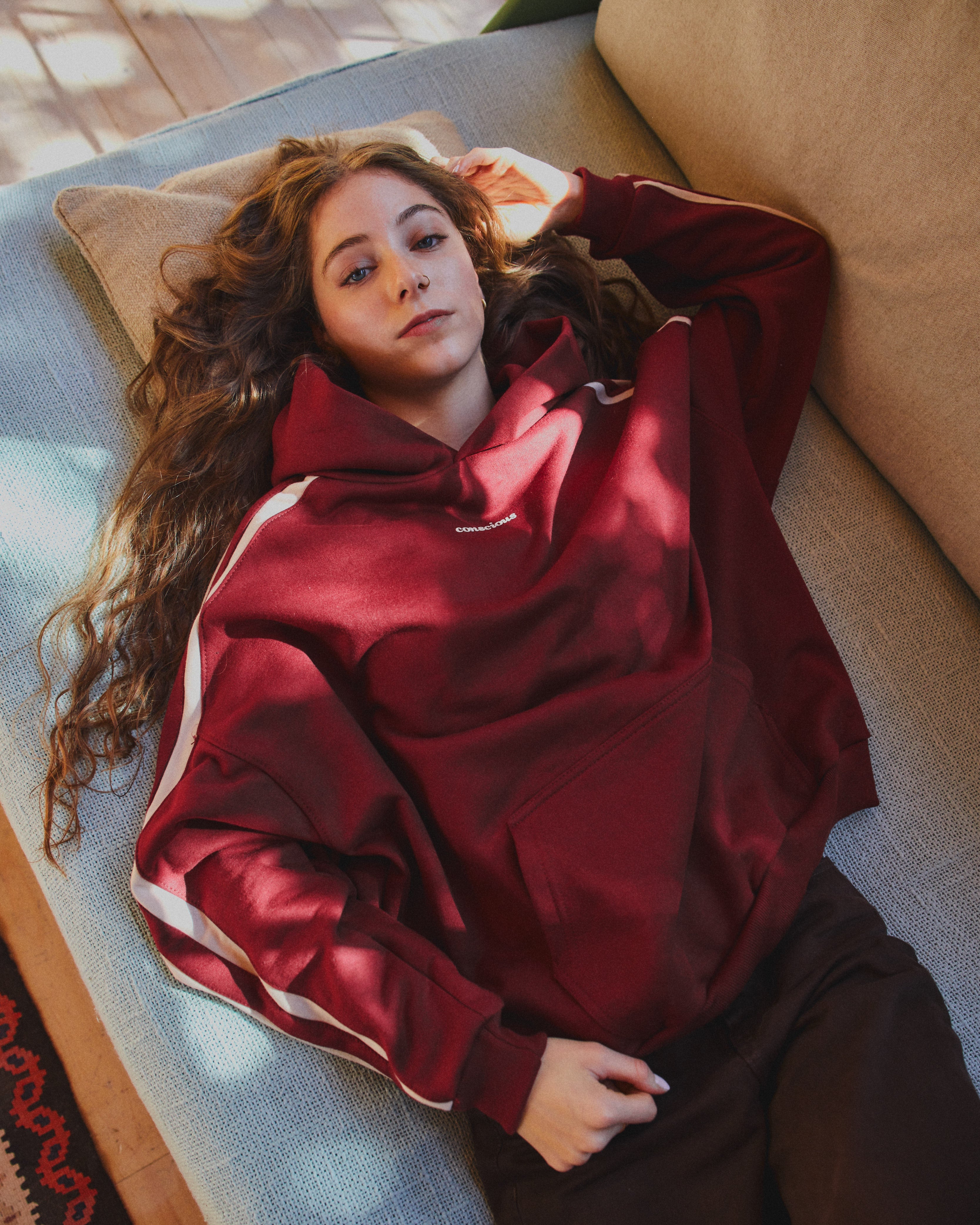 HOODIE CONS STRIPES WINE