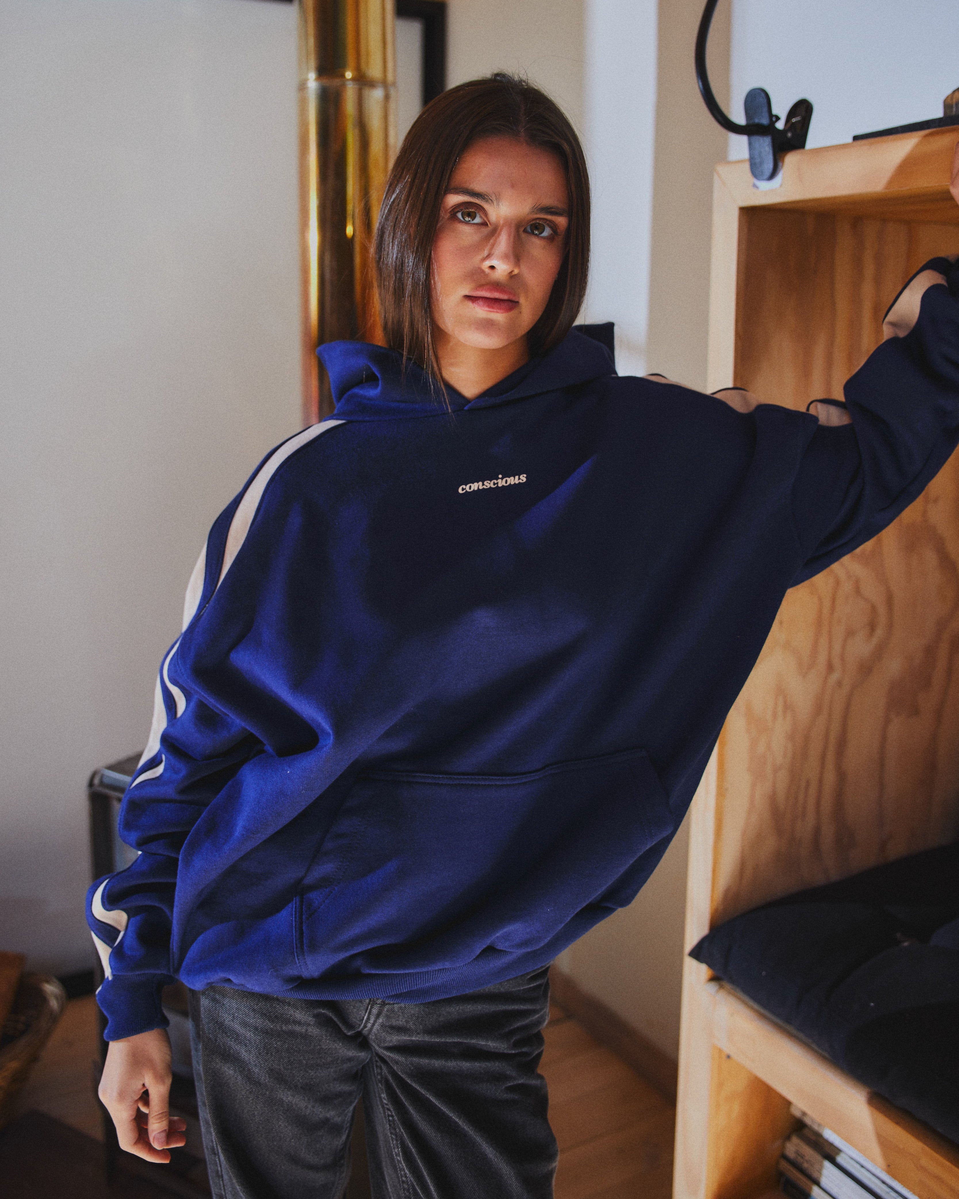 HOODIE CONS STRIPES BLUE