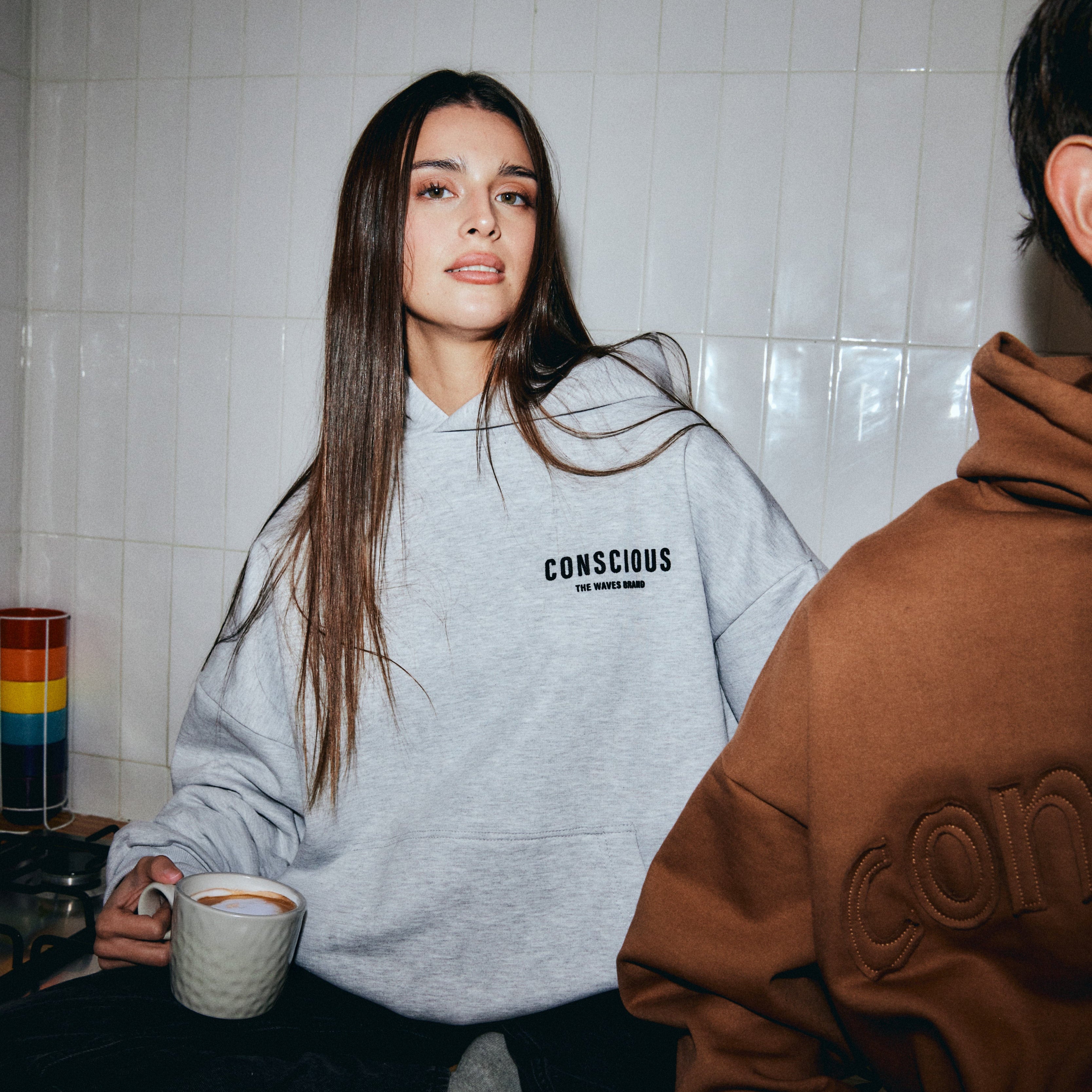 HOODIE BRAND STONE GRAY