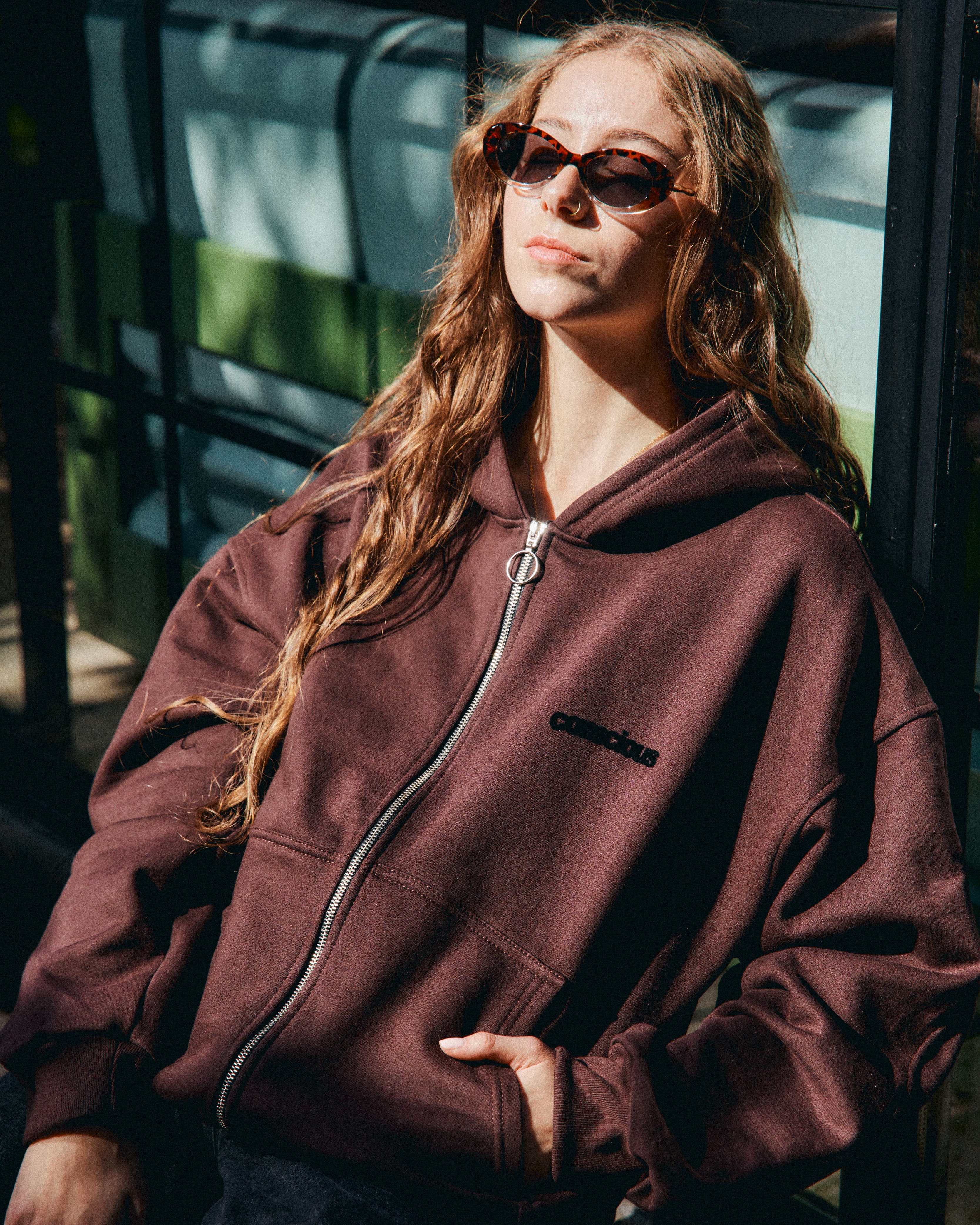 FULL ZIP CONS BROWN