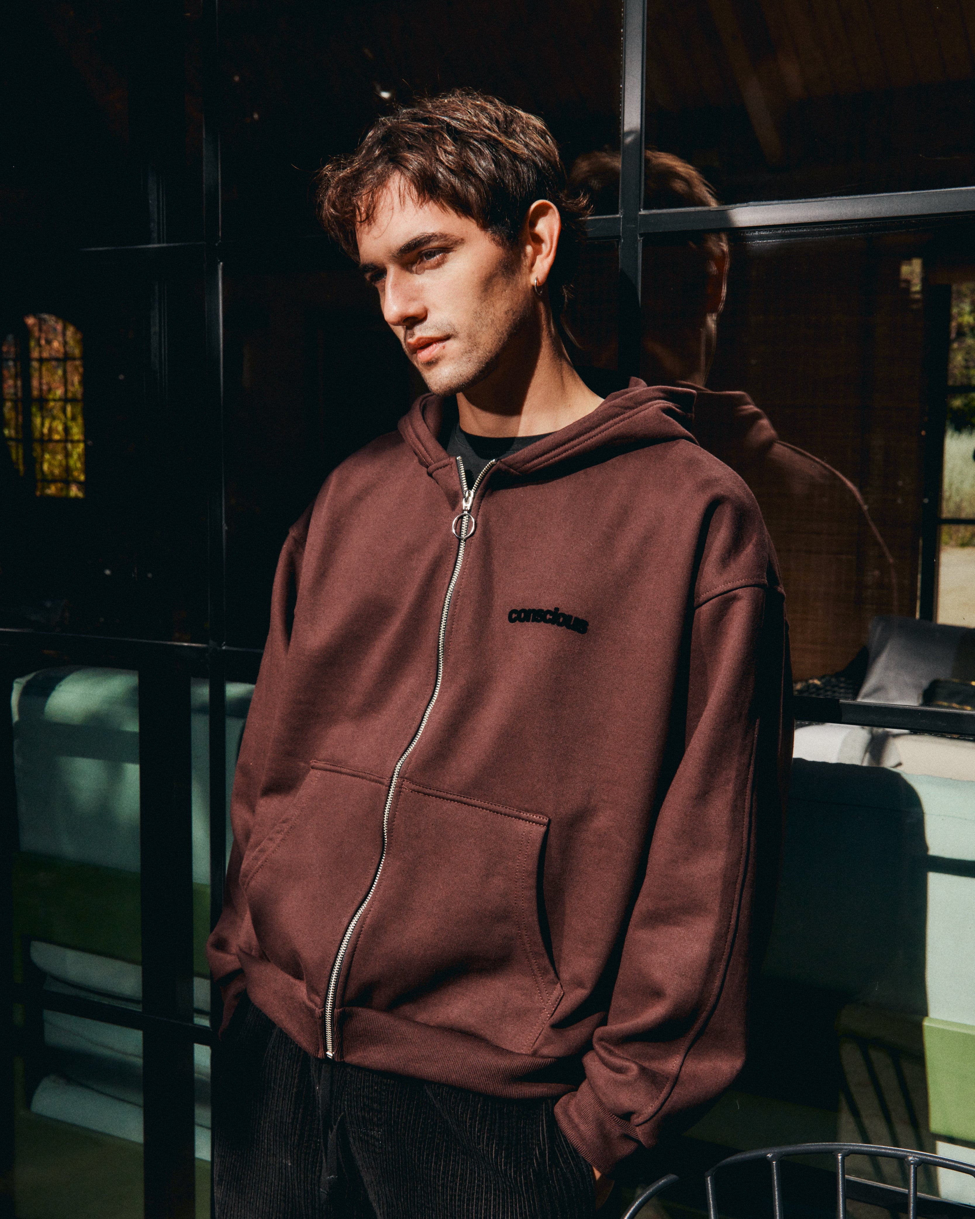 FULL ZIP CONS BROWN