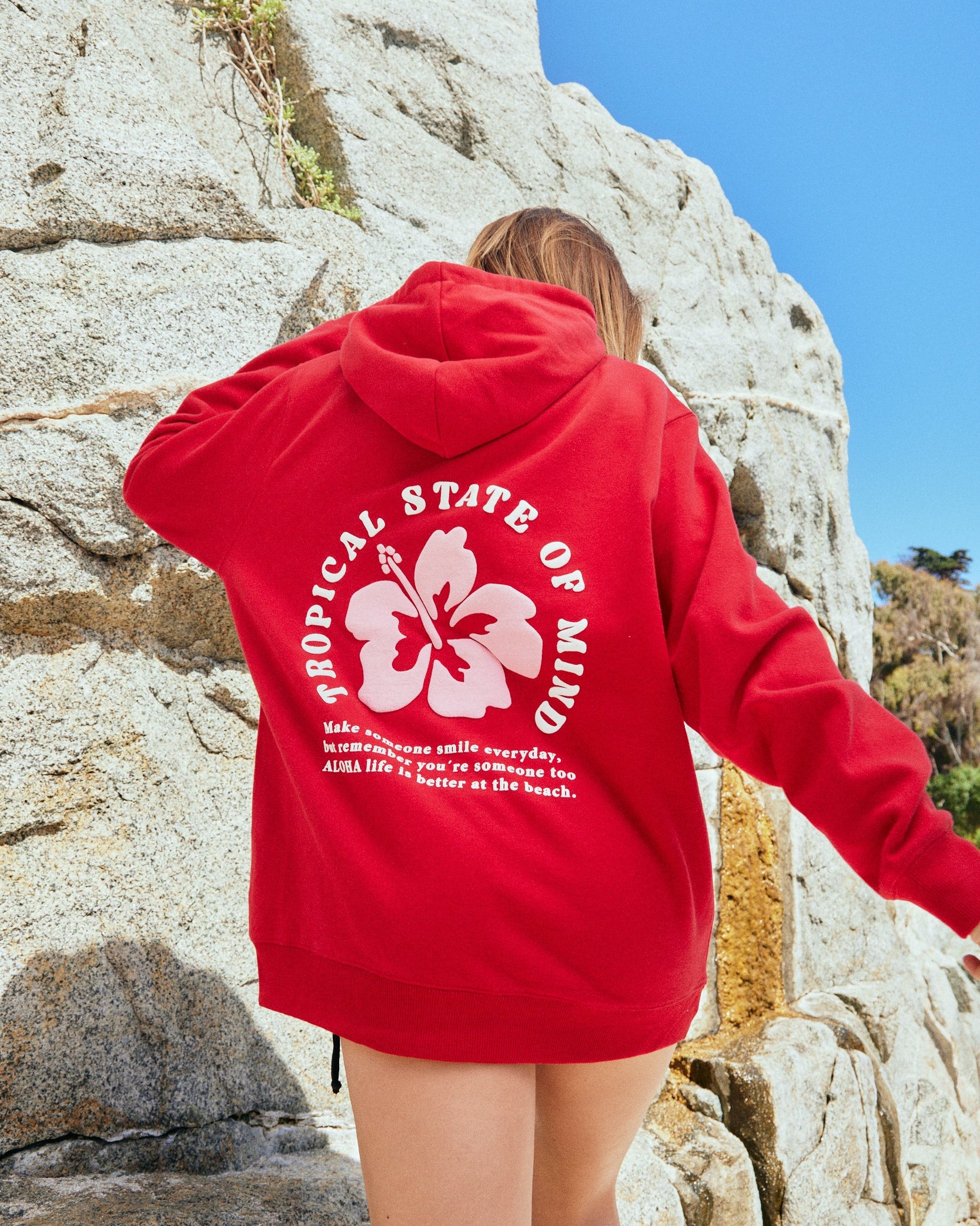 HOODIE HAWAII VIBES ROJO