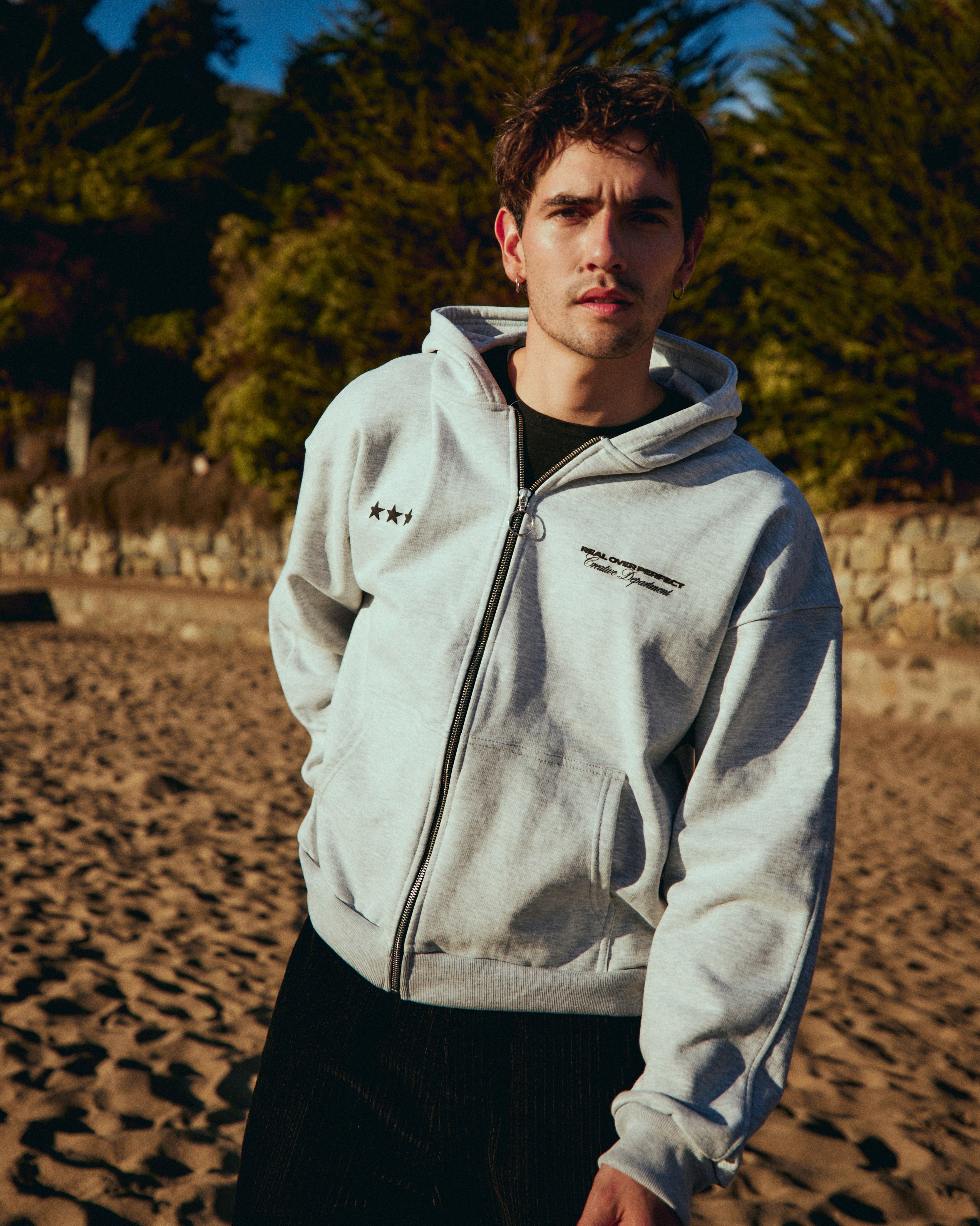 FULL ZIP REAL STUDIO STONE GRAY