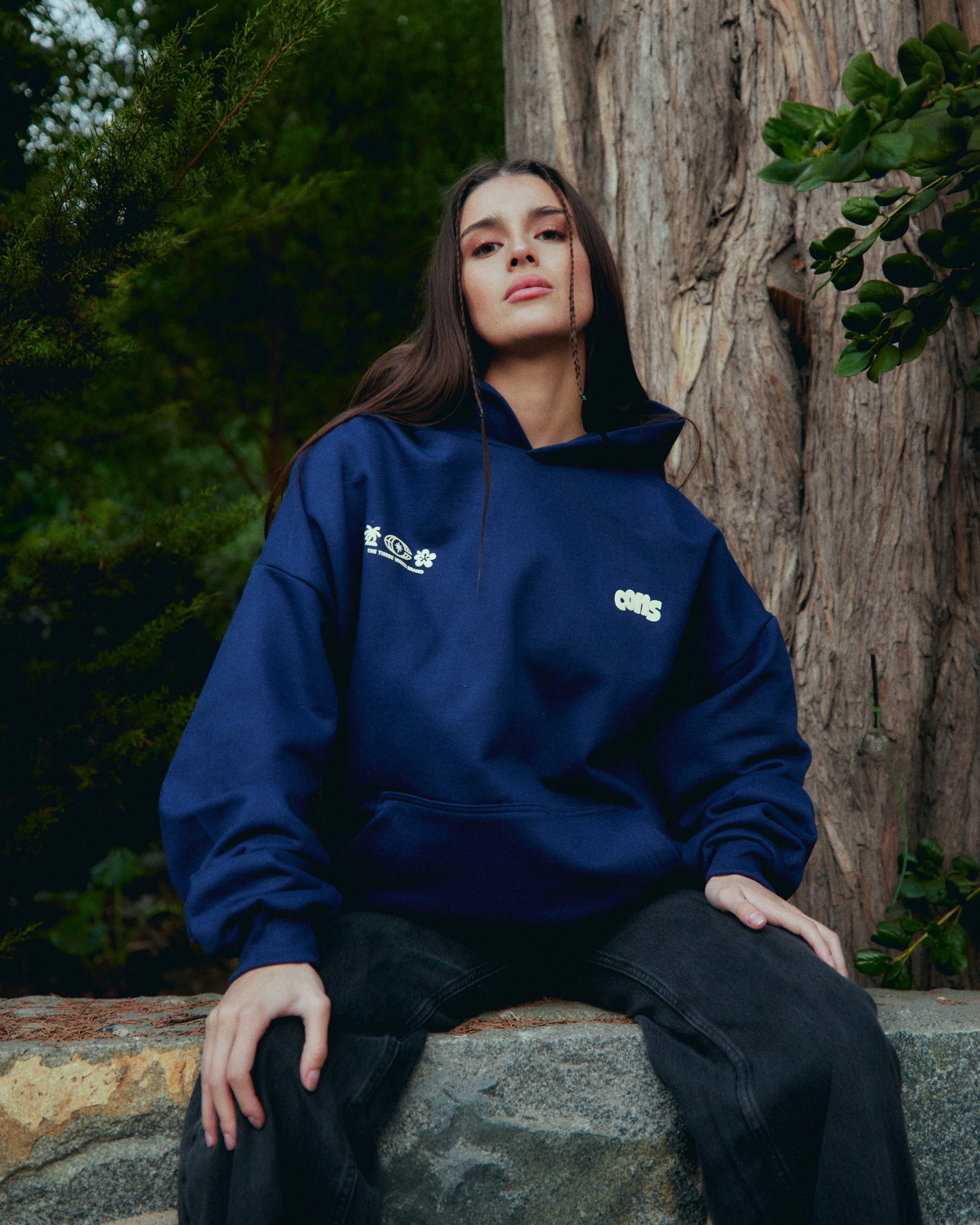 HOODIE OCEAN BORN BLUE