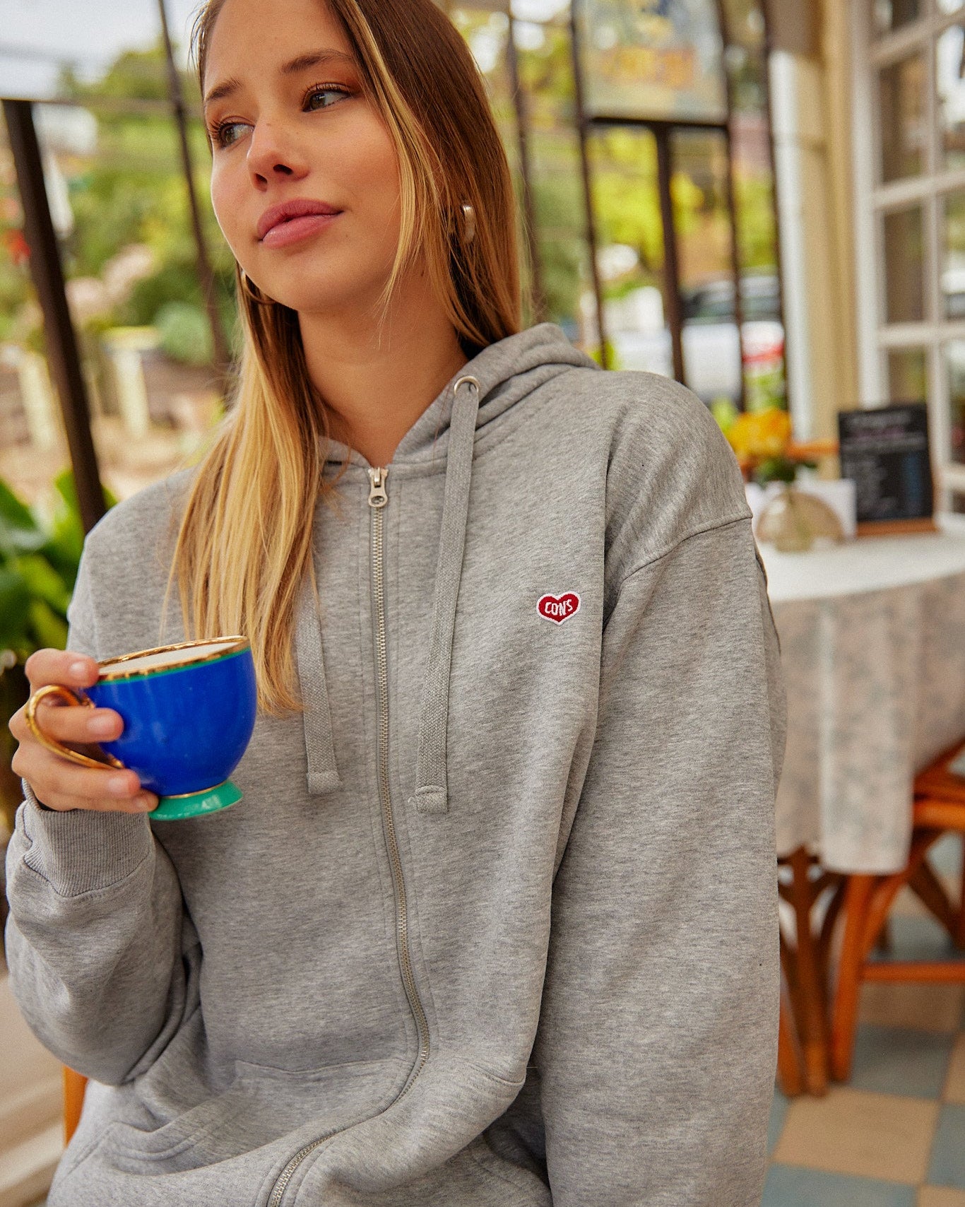 ZIPPER HEART GRIS
