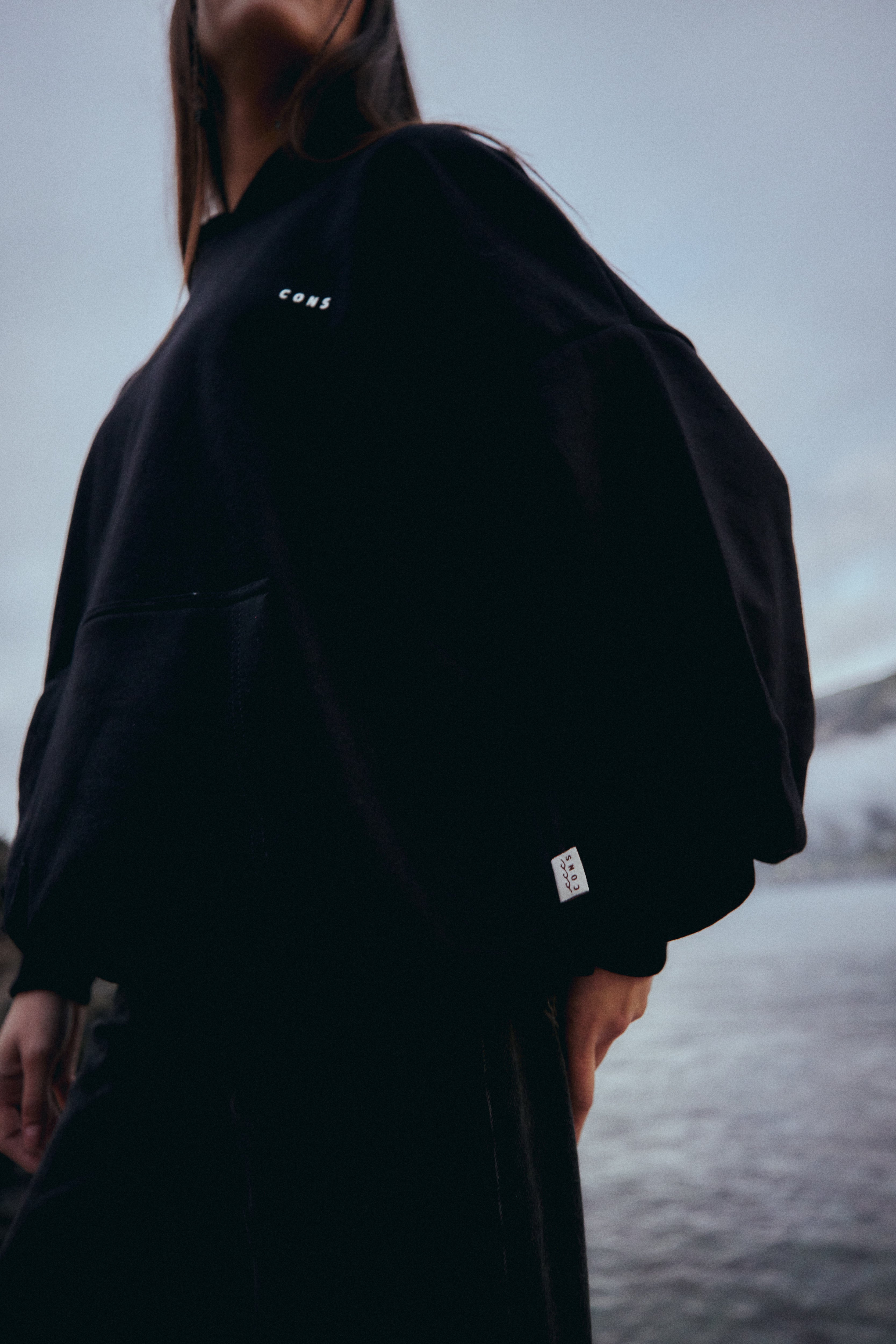 HOODIE PRINT STARS NEGRO