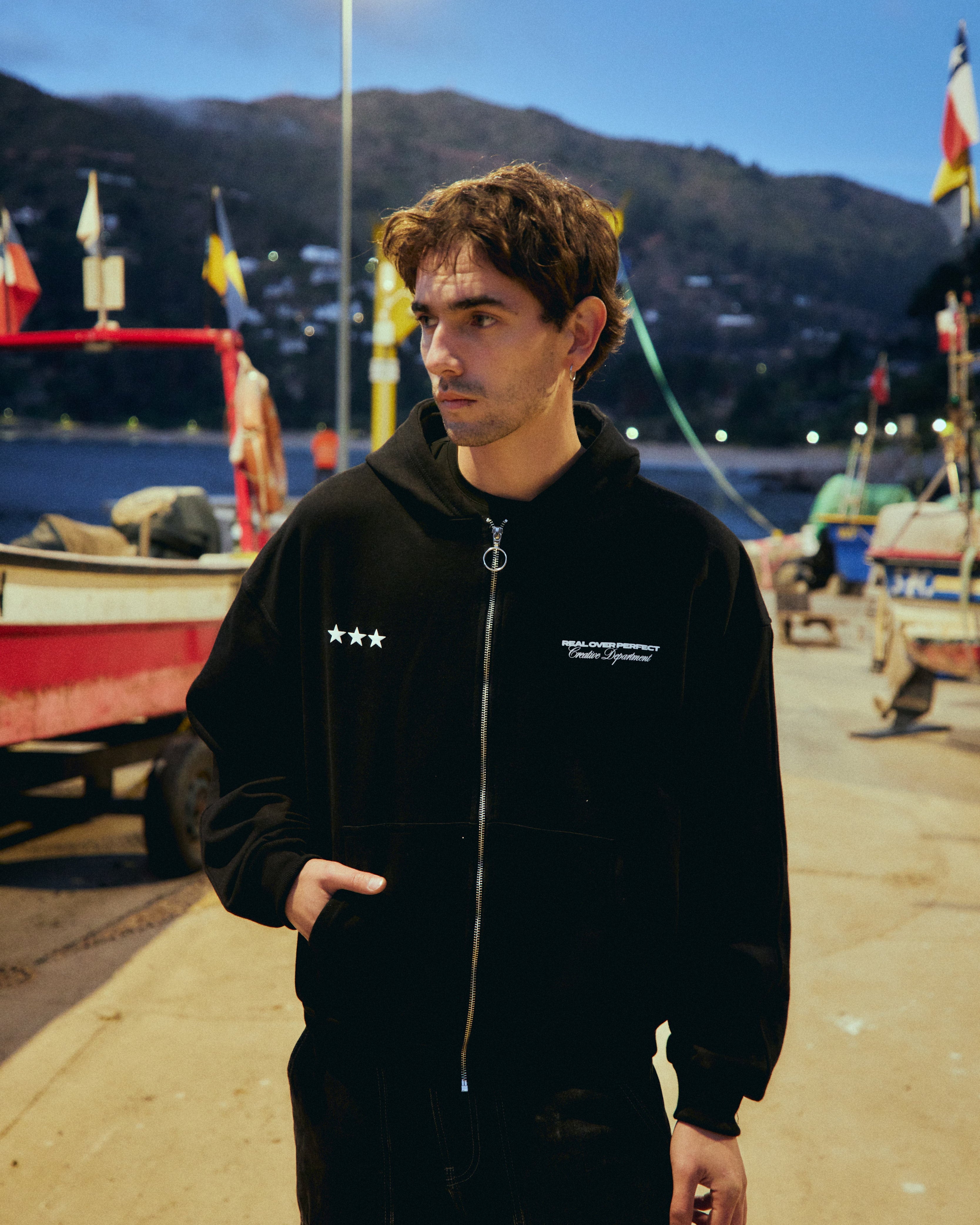 FULL ZIP REAL STUDIO NEGRO