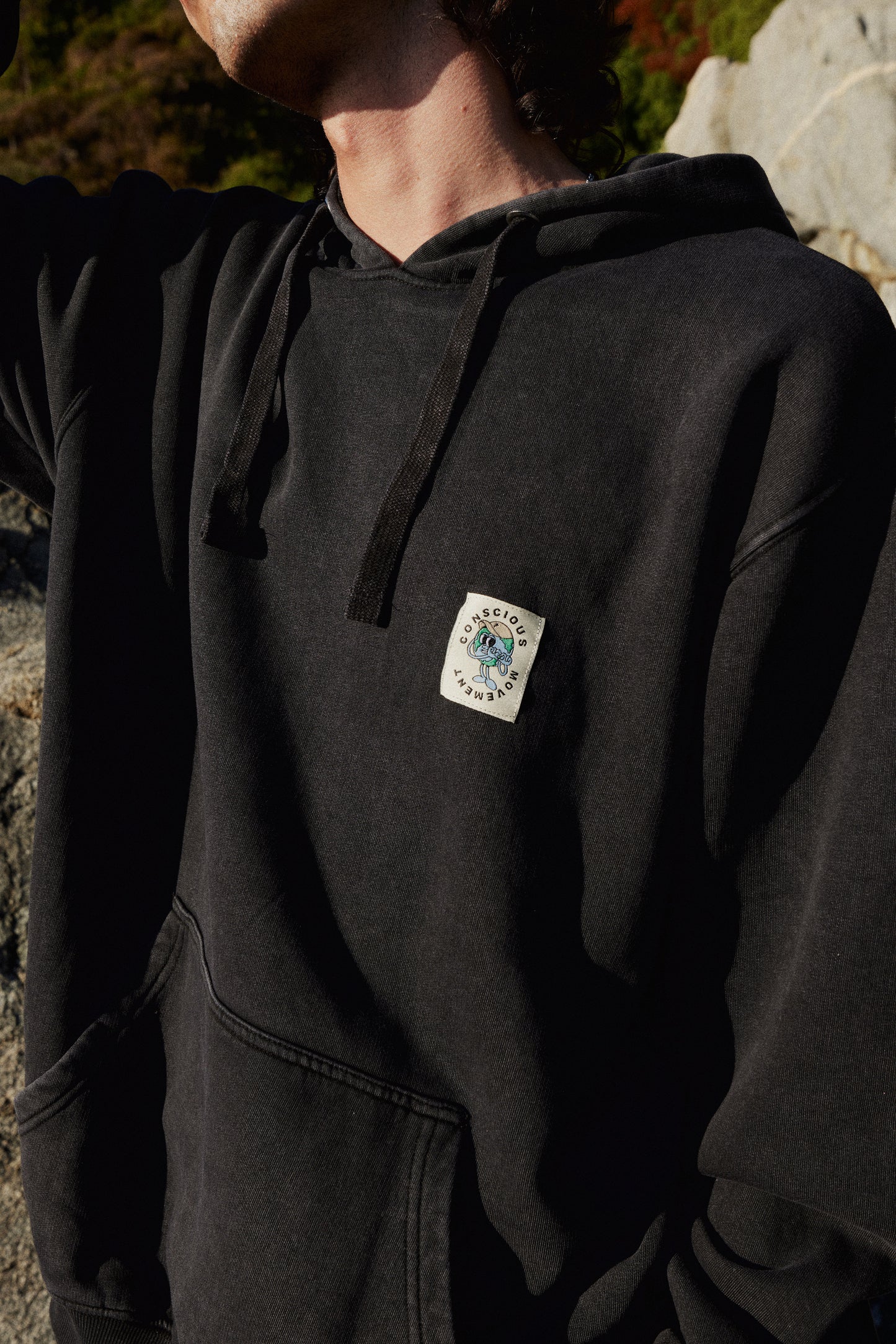 HOODIE MOVE NEGRO ACID WASH ♂