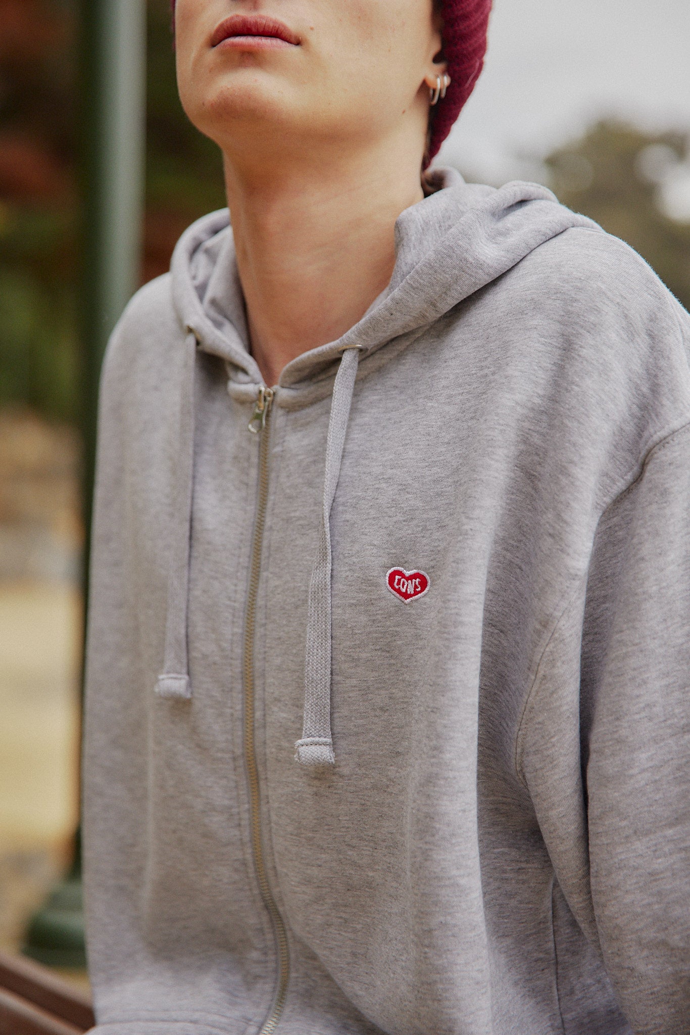ZIPPER HEART GRIS