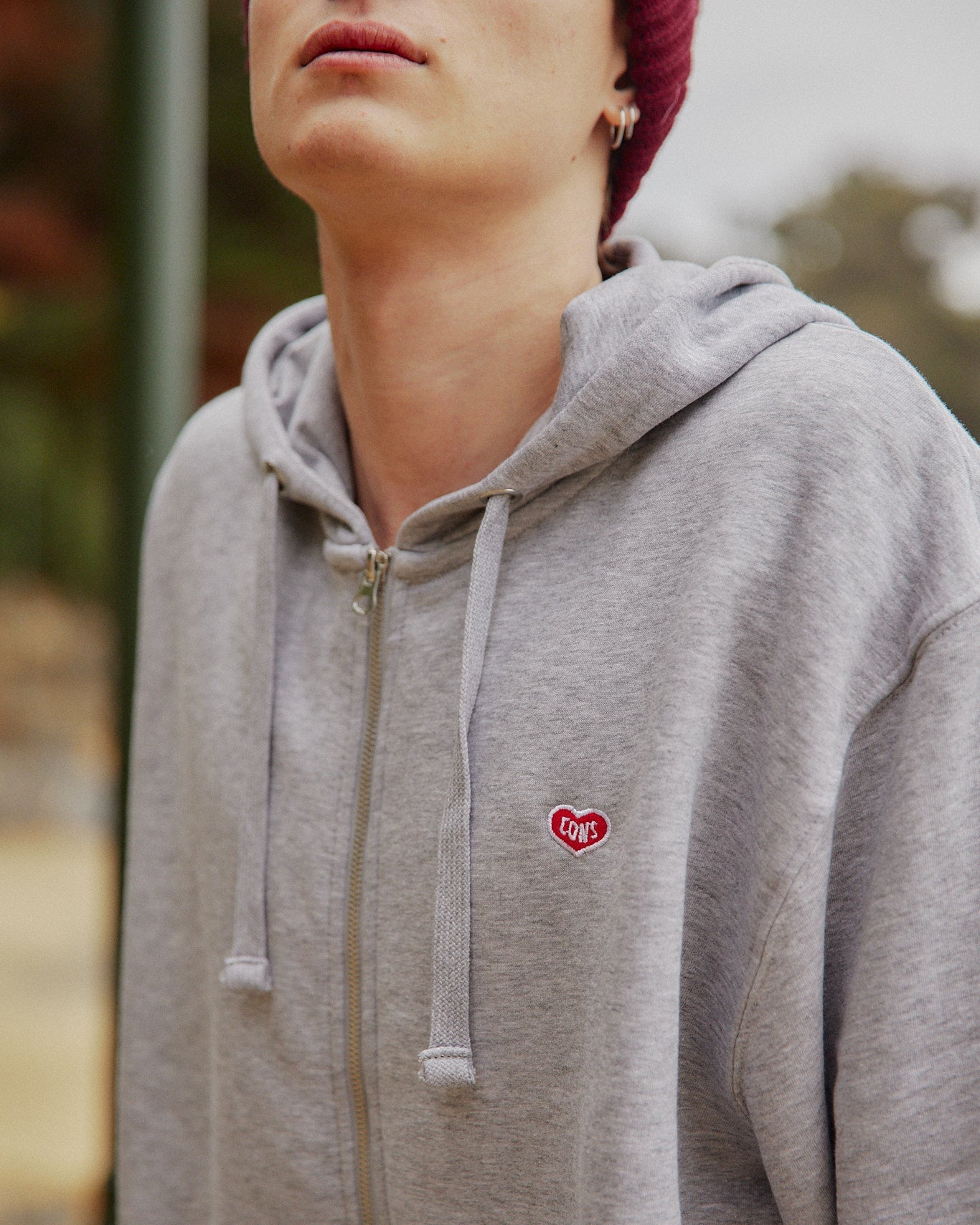 ZIPPER HEART GRIS