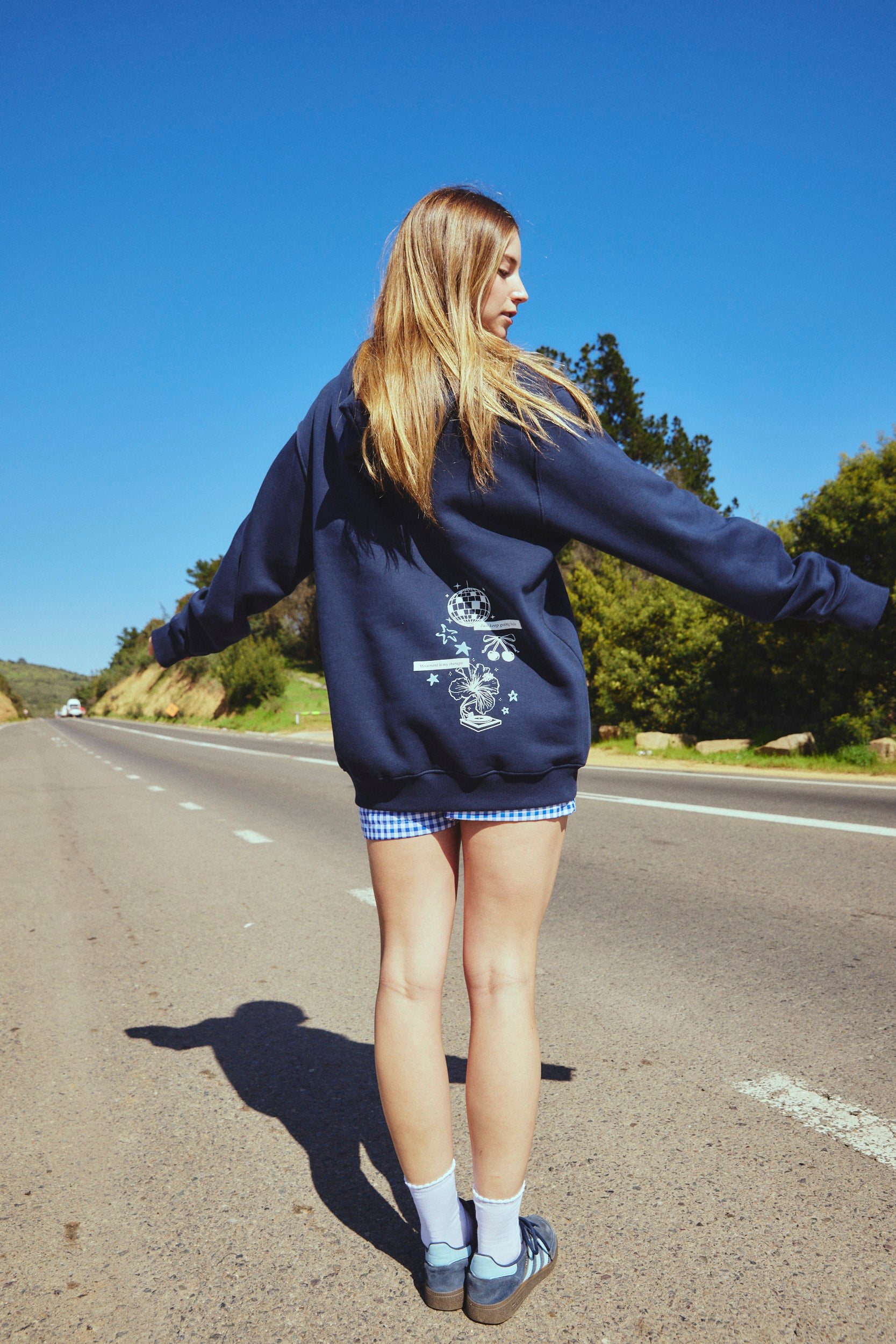 HOODIE DISCO THERAPY DEEP BLUE
