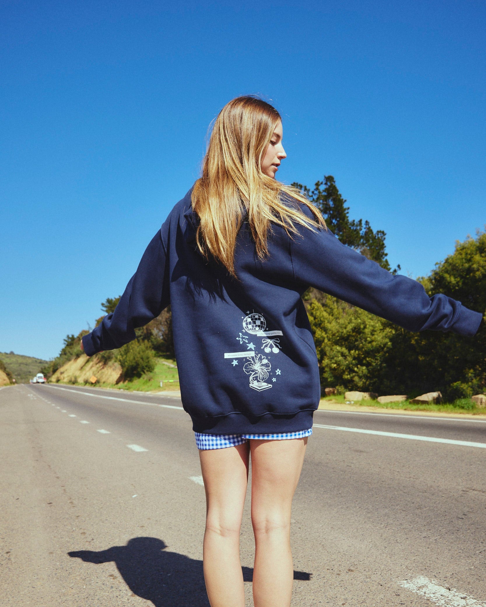HOODIE DISCO THERAPY DEEP BLUE