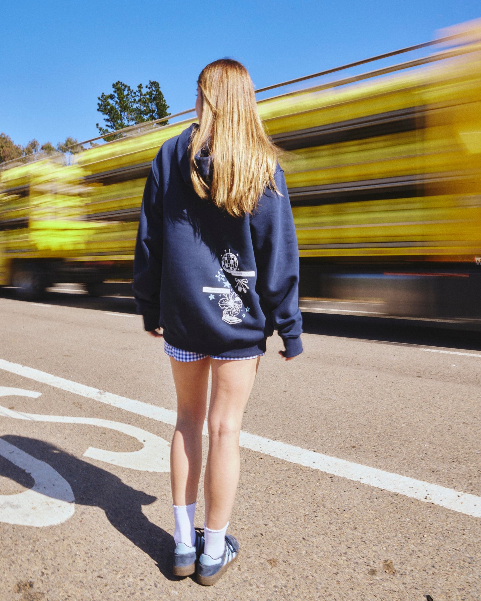 HOODIE DISCO THERAPY DEEP BLUE