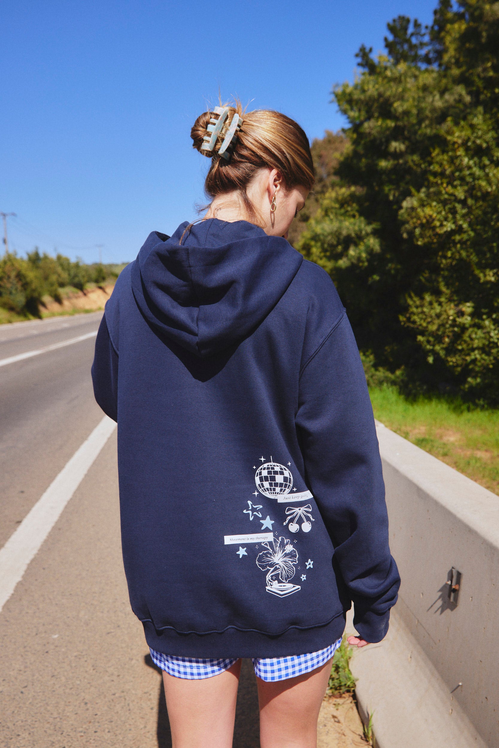 HOODIE DISCO THERAPY DEEP BLUE