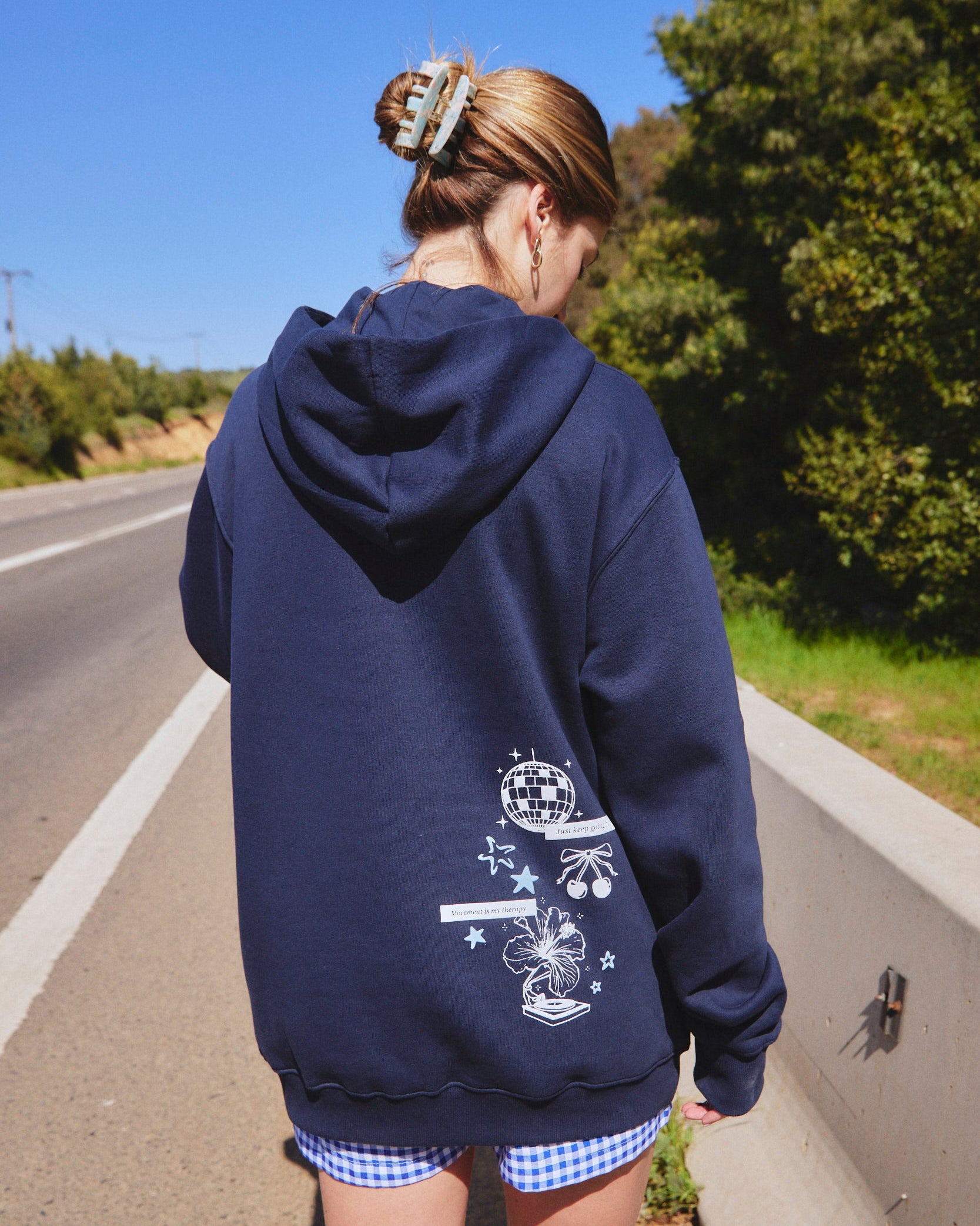 HOODIE DISCO THERAPY DEEP BLUE