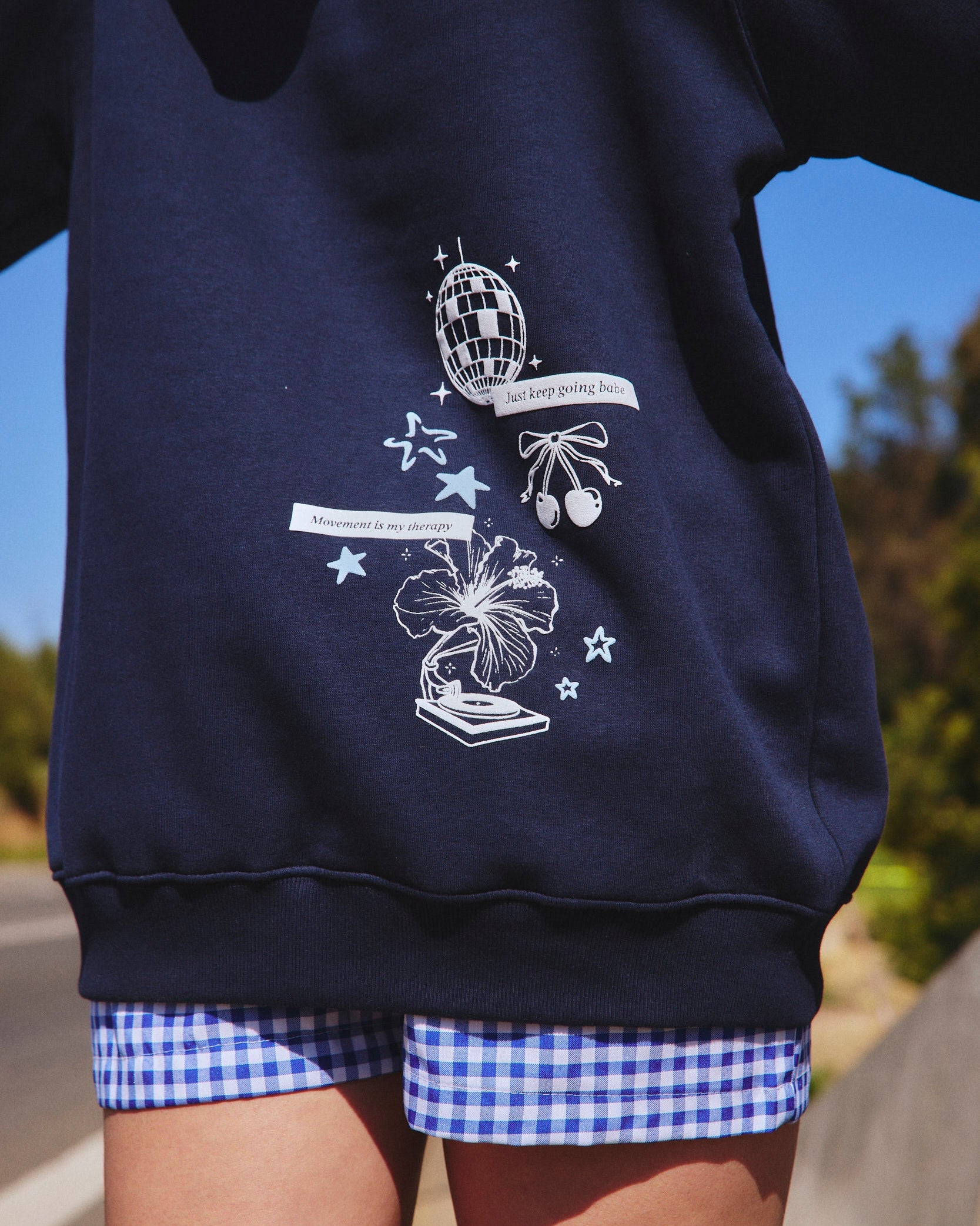 HOODIE DISCO THERAPY DEEP BLUE