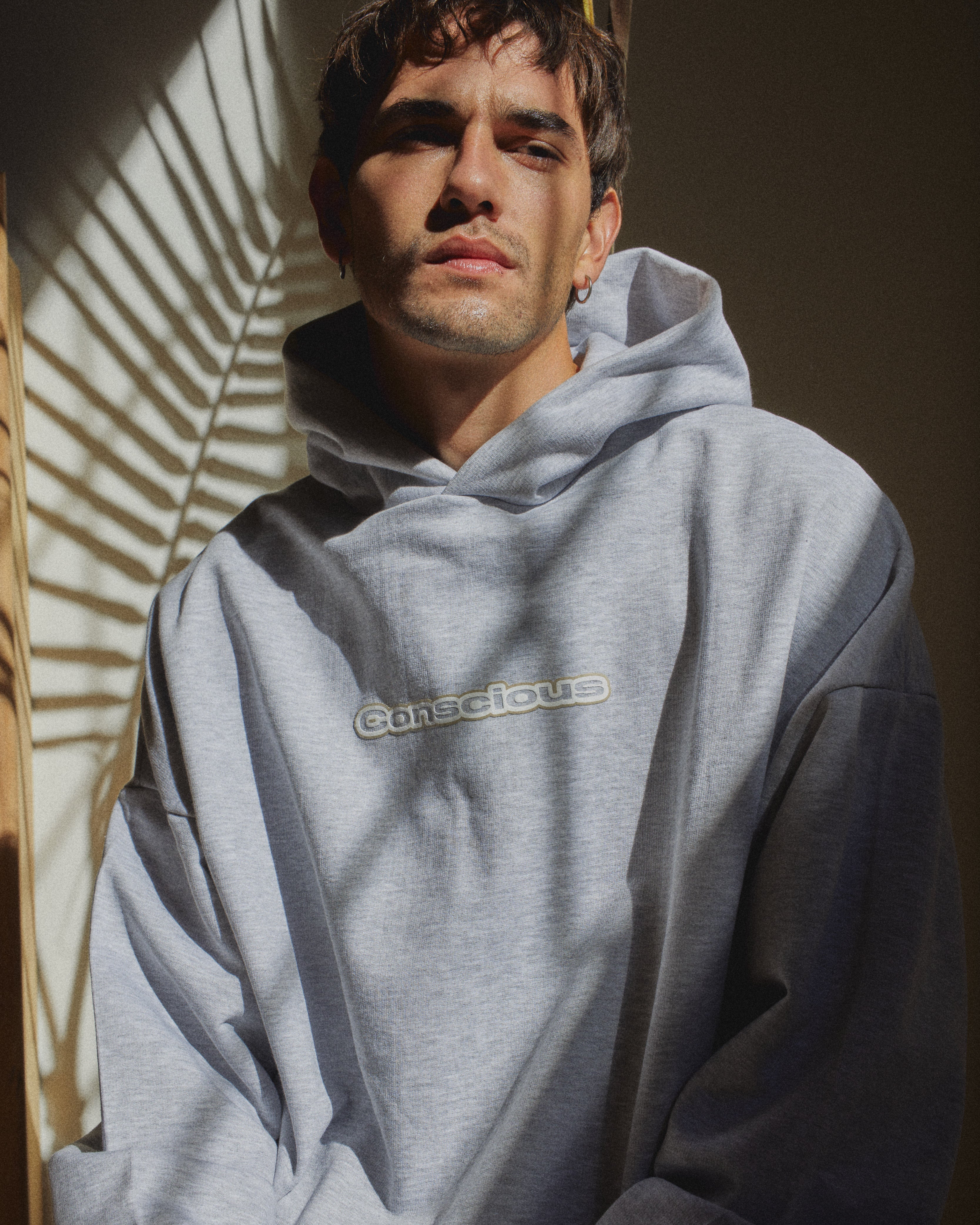 AURA STONE GRAY HIDDEN POCKETS HOODIE