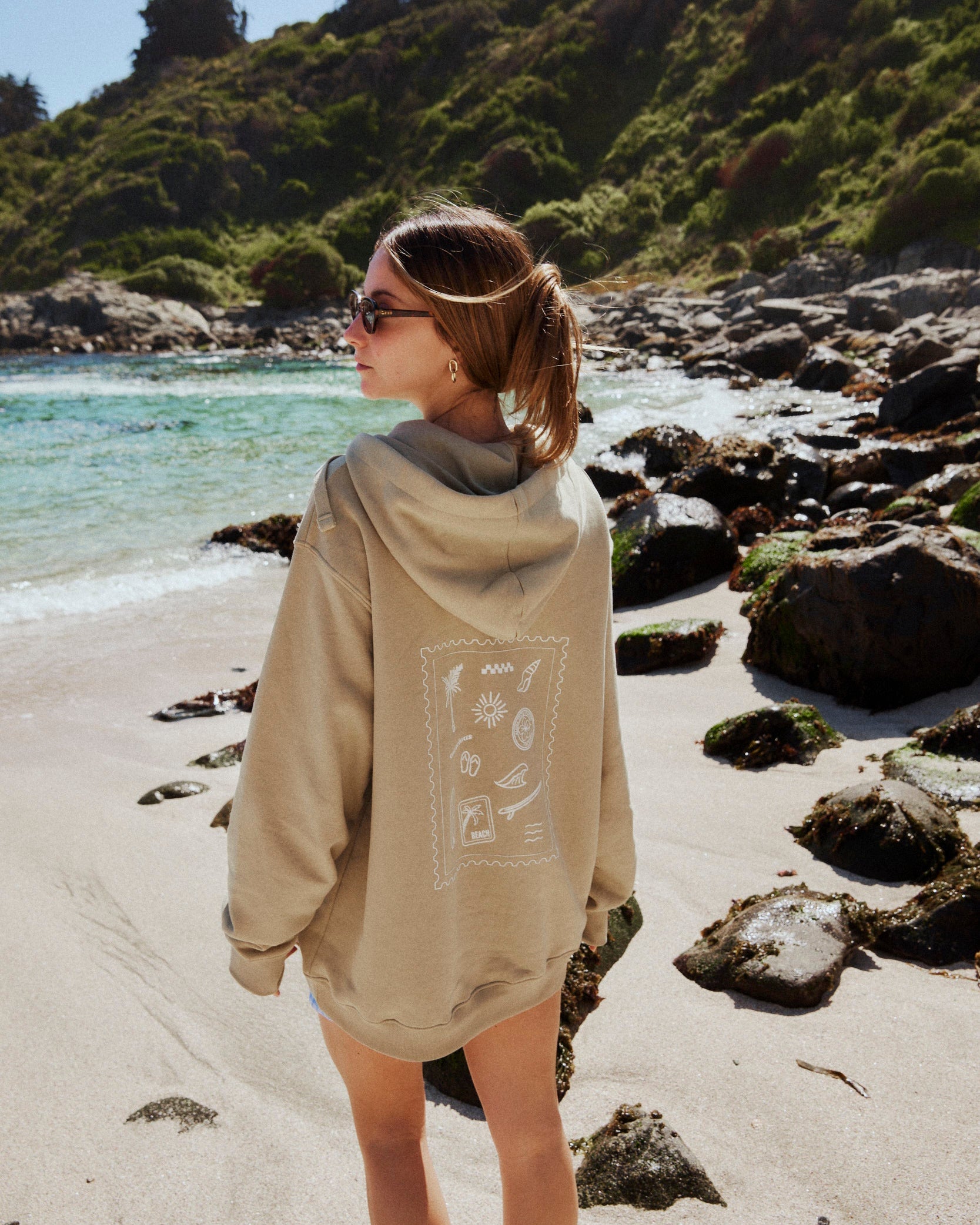 HOODIE BEACH VIBES OLIVO