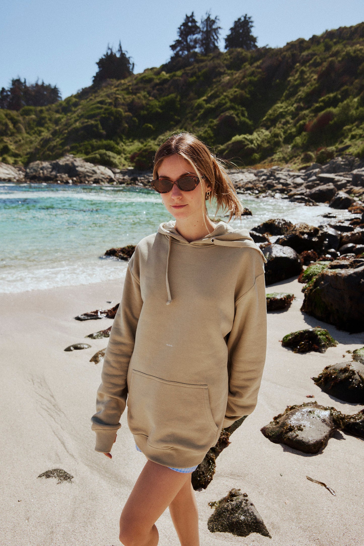 HOODIE BEACH VIBES OLIVO ♀