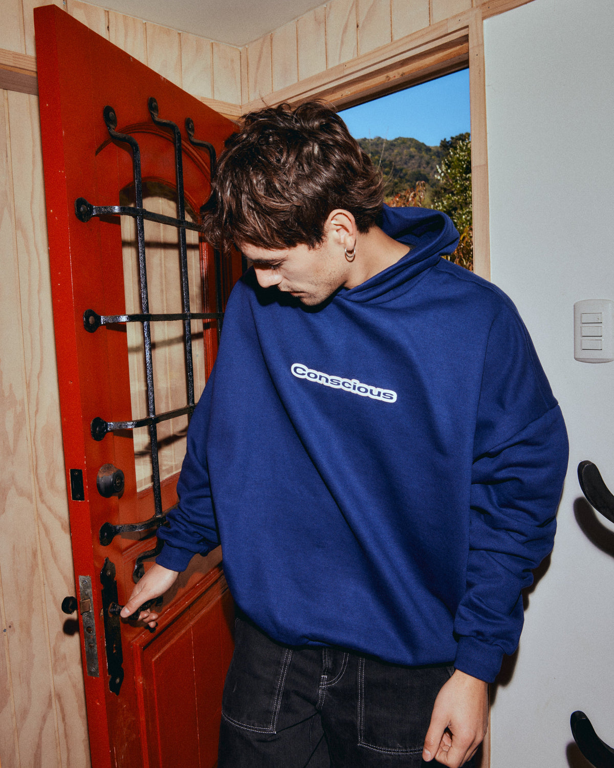 AURA BLUE HIDDEN POCKETS HOODIE
