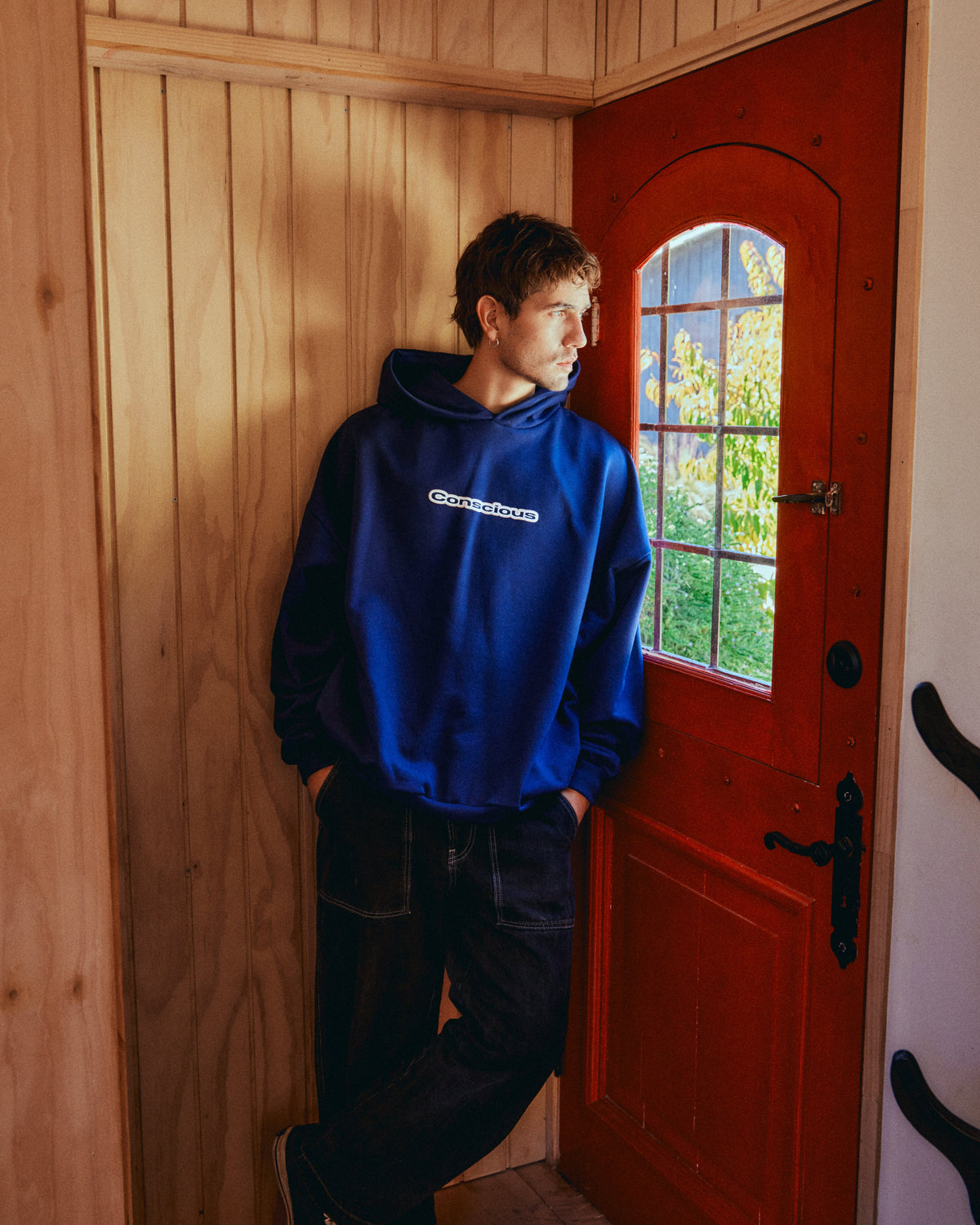 AURA BLUE HIDDEN POCKETS HOODIE