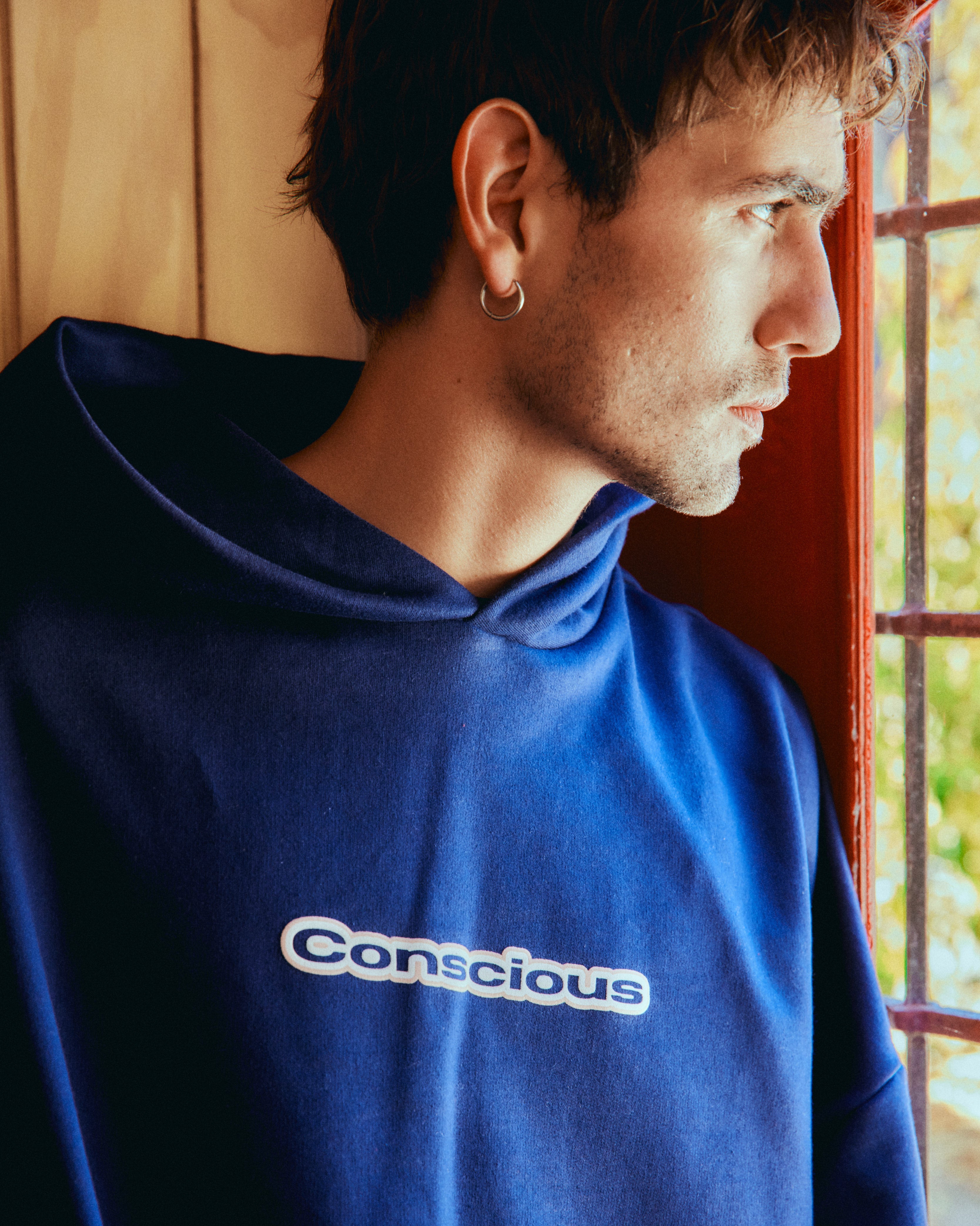 AURA BLUE HIDDEN POCKETS HOODIE