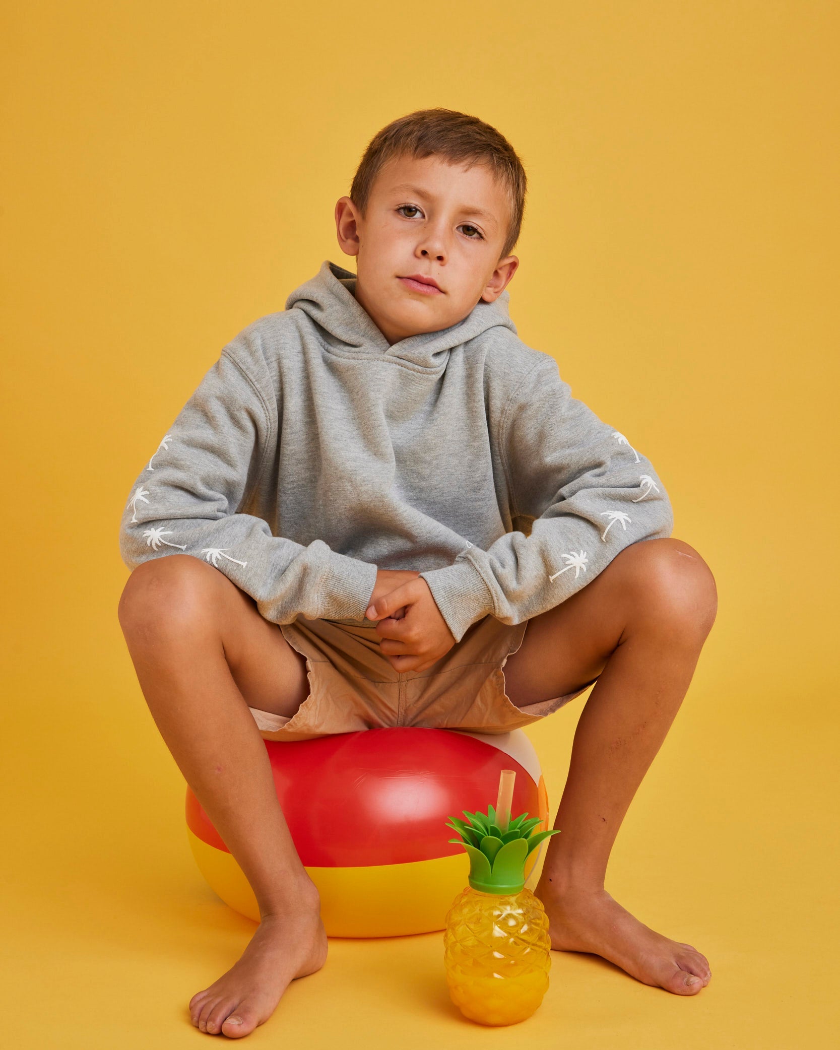 HOODIE PALM TREE GRIS KIDS
