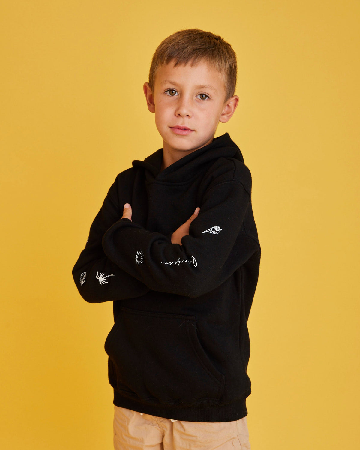 HOODIE SLEEVE BEACH NEGRO KIDS