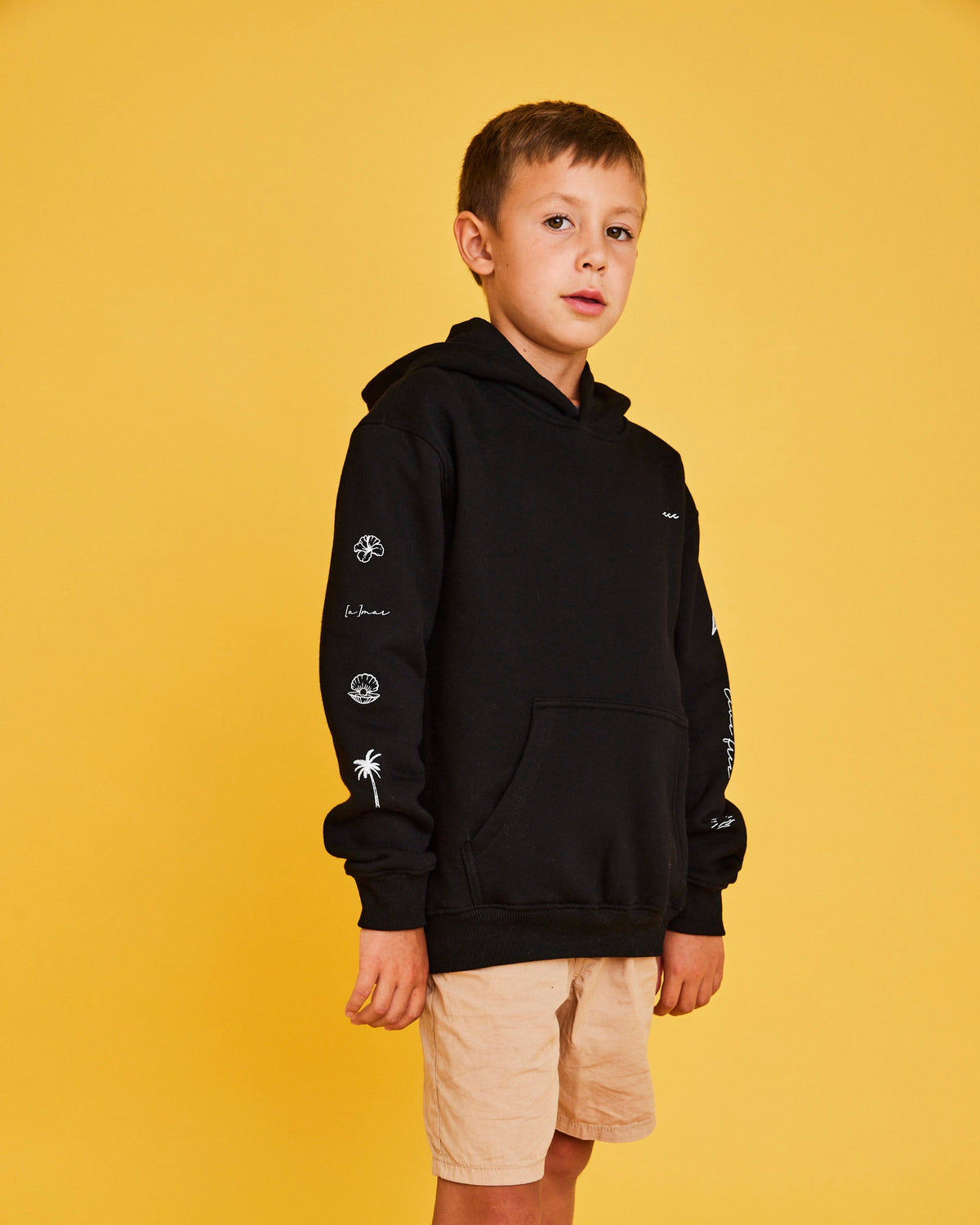 HOODIE SLEEVE BEACH NEGRO KIDS