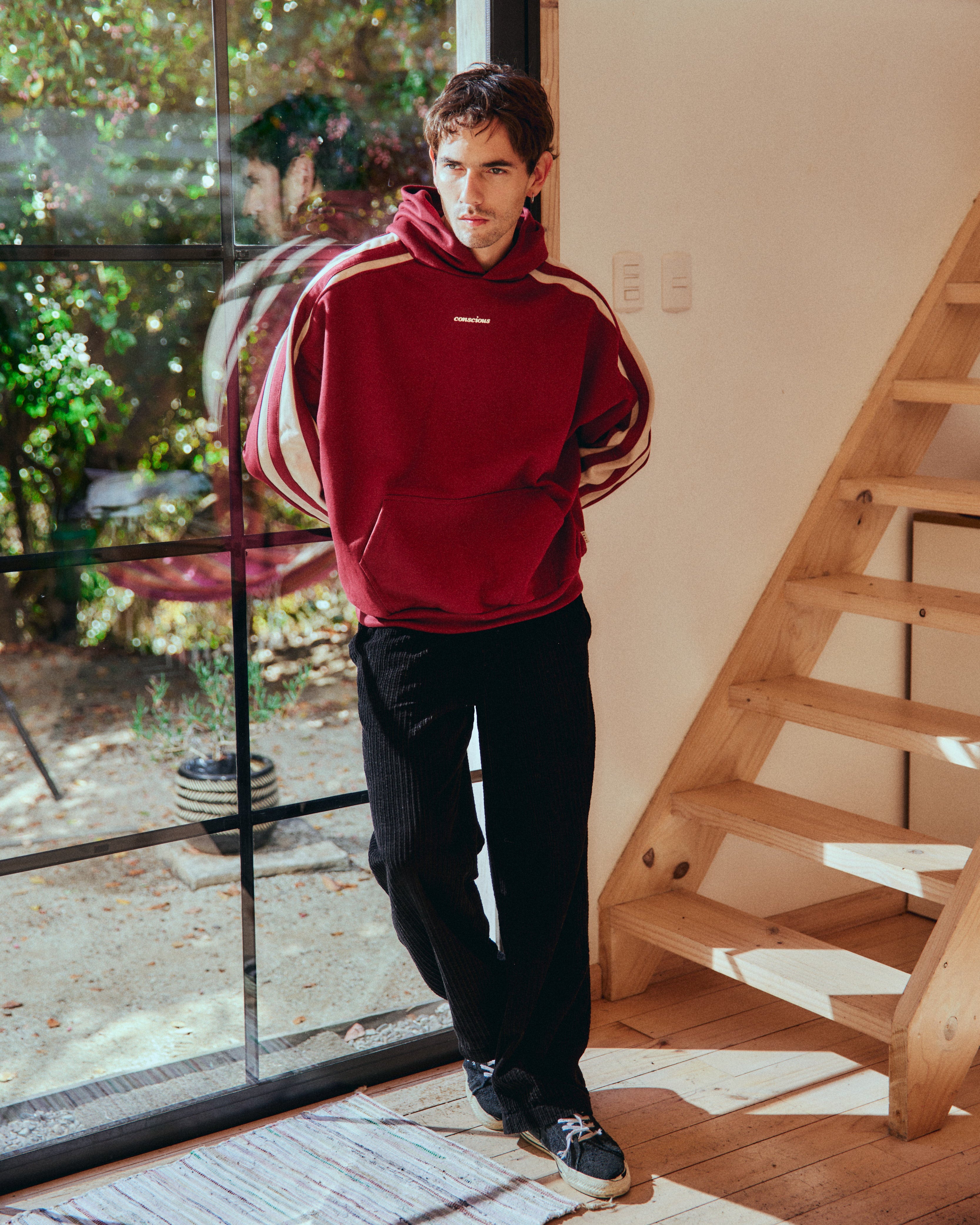 HOODIE CONS STRIPES WINE