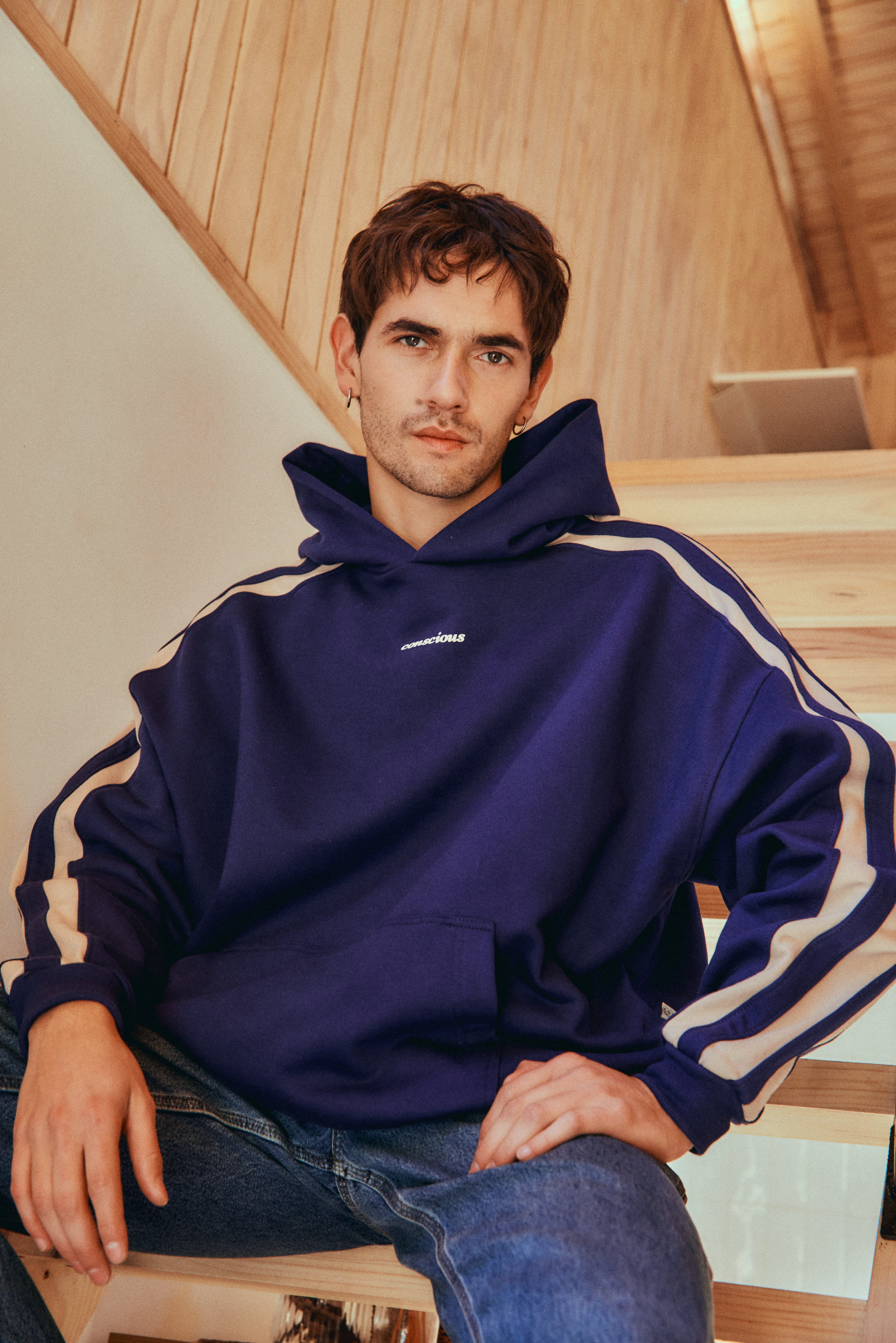 HOODIE CONS STRIPES BLUE