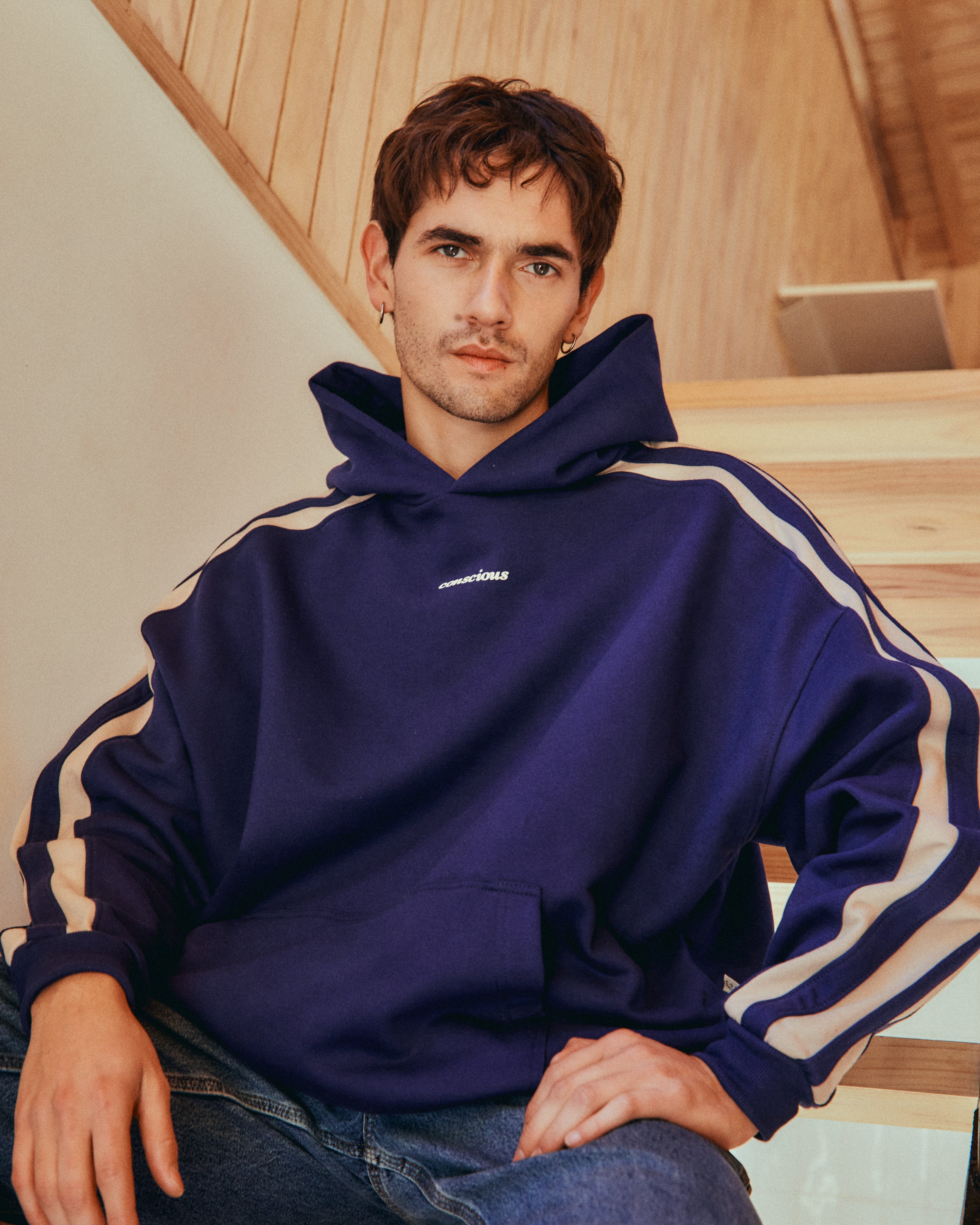 HOODIE CONS STRIPES BLUE