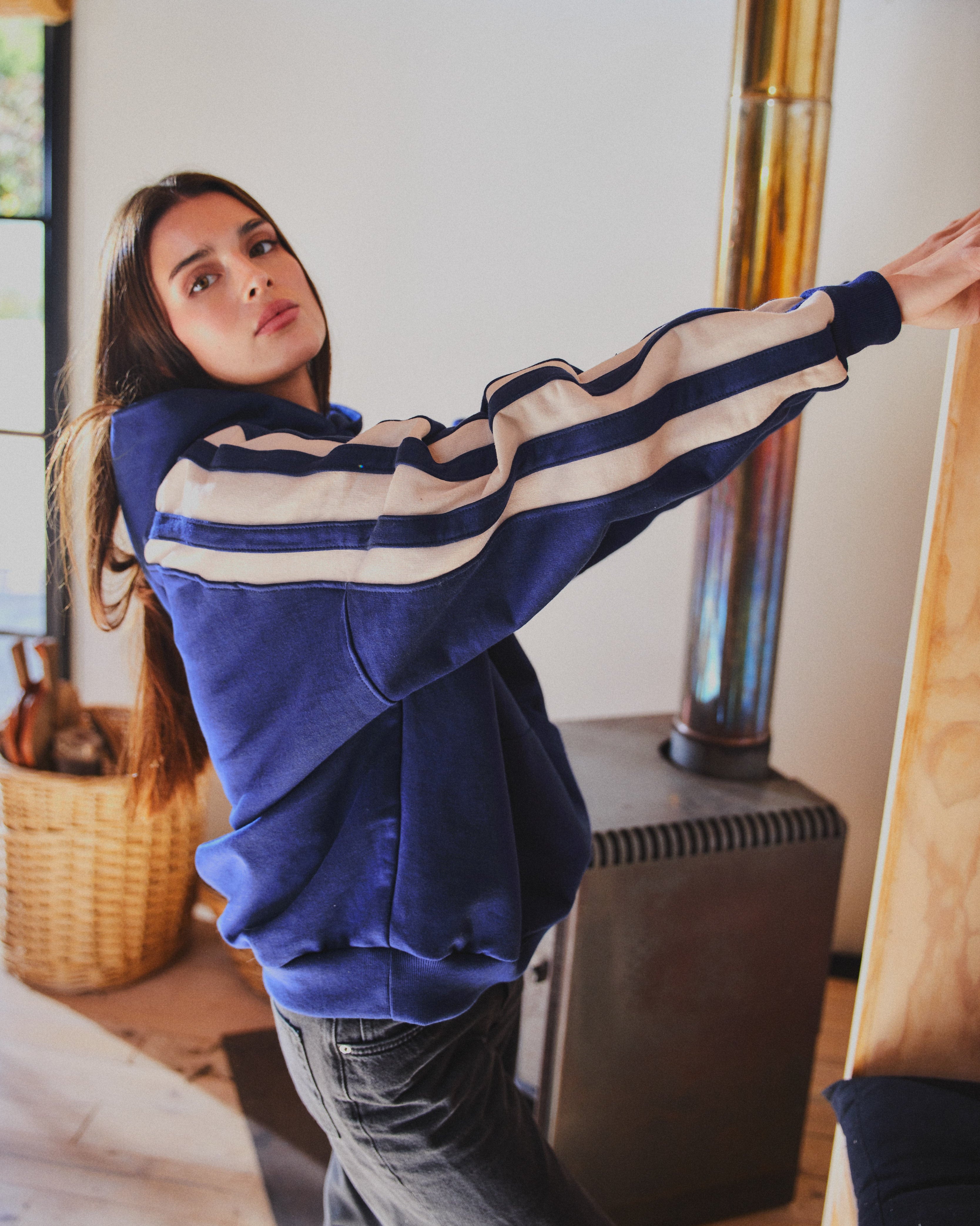 HOODIE CONS STRIPES BLUE
