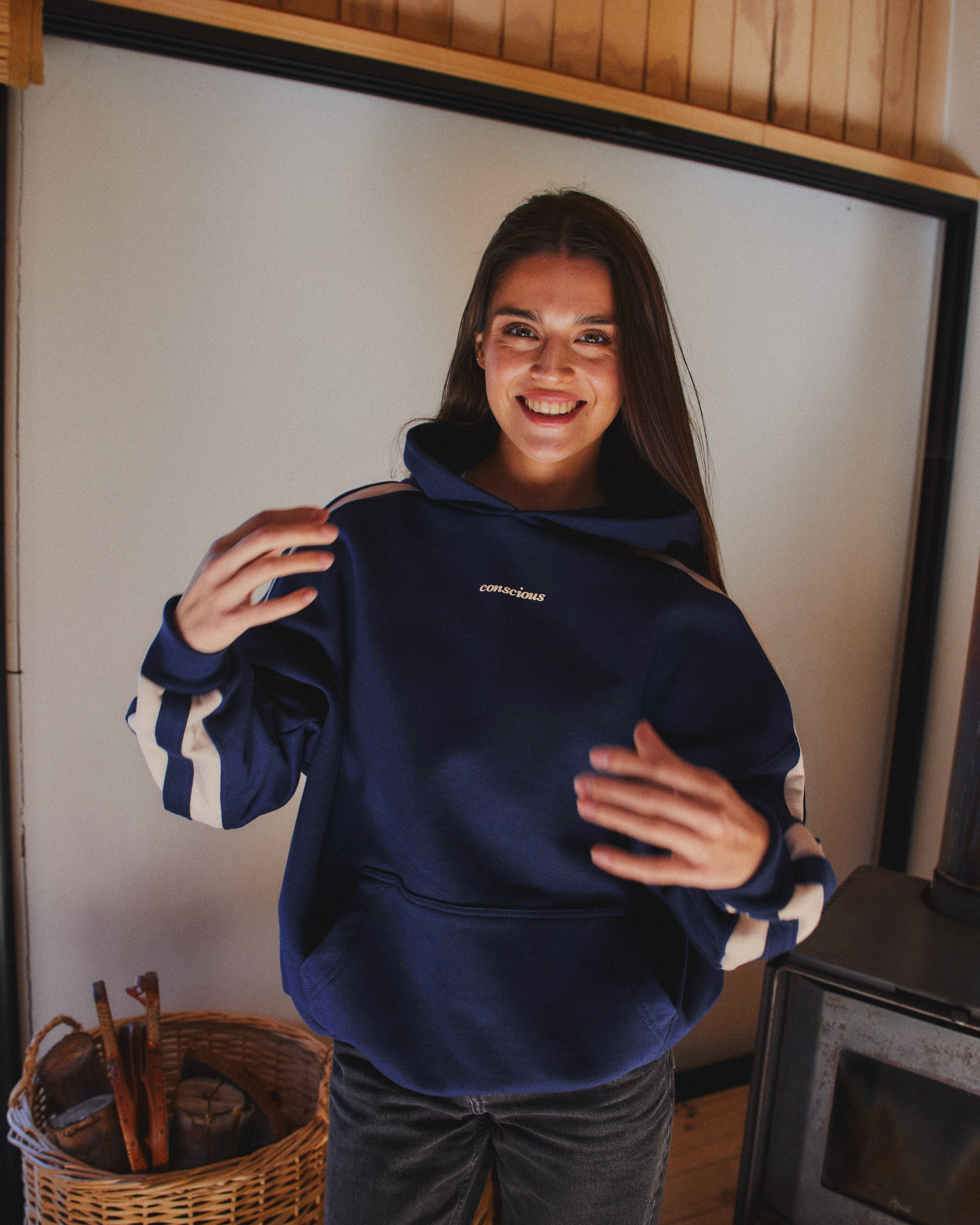 HOODIE CONS STRIPES BLUE
