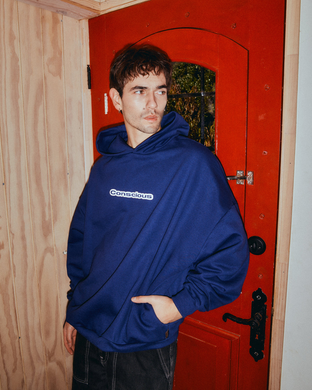 AURA BLUE HIDDEN POCKETS HOODIE