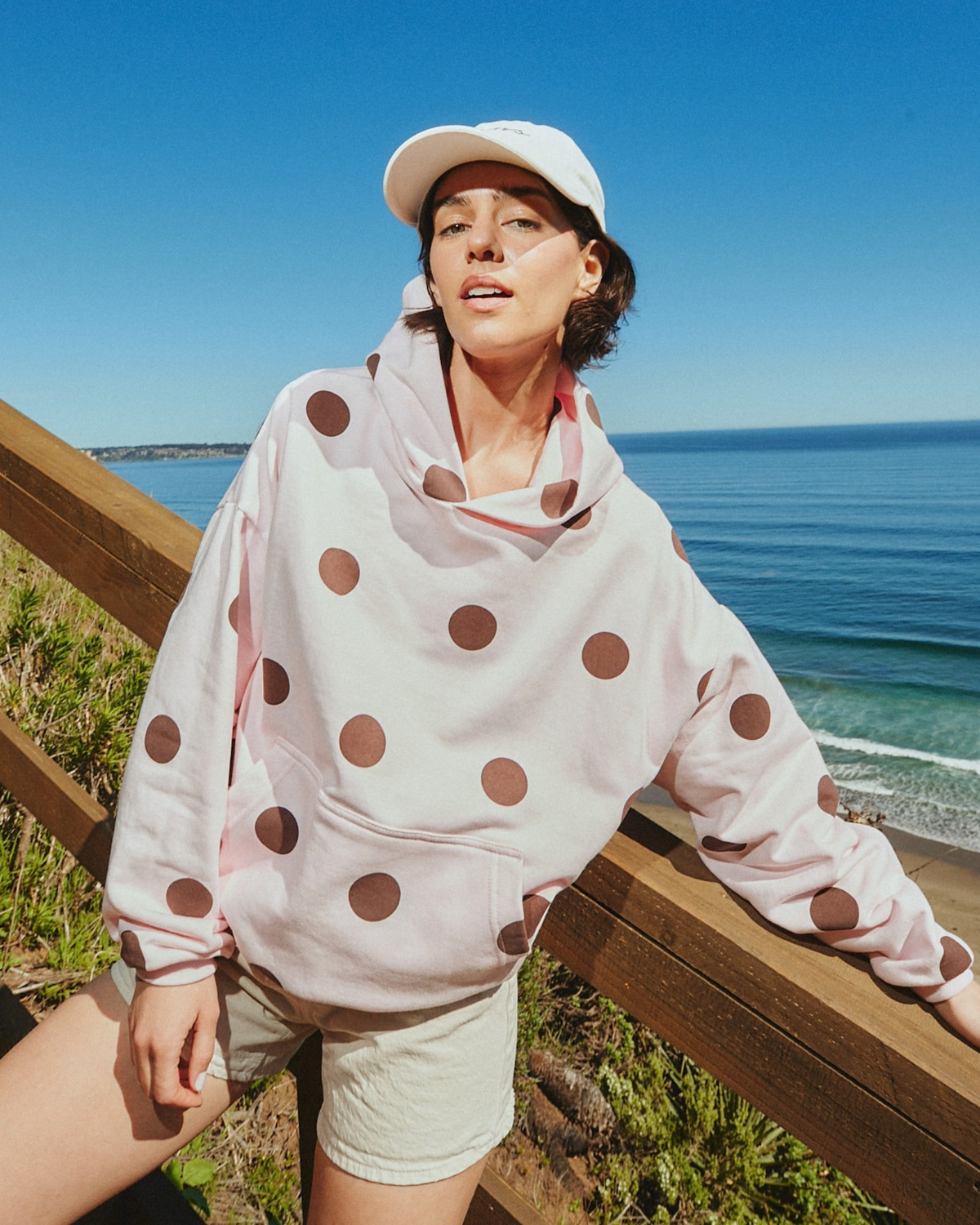 HOODIE CANDY DOTS ROSE